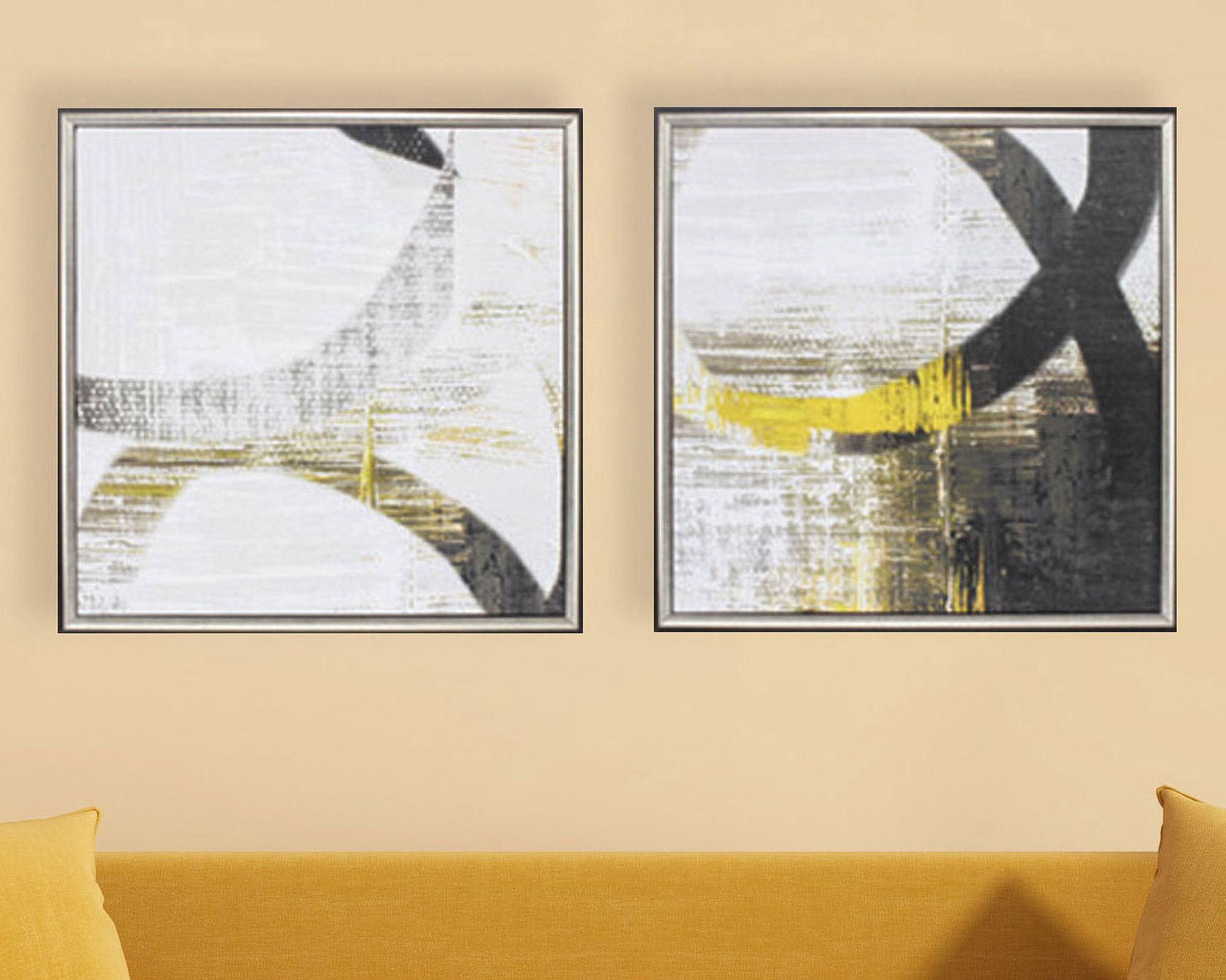 Bell Basics 25" Square 2-Piece Framed Wall Art Print Set