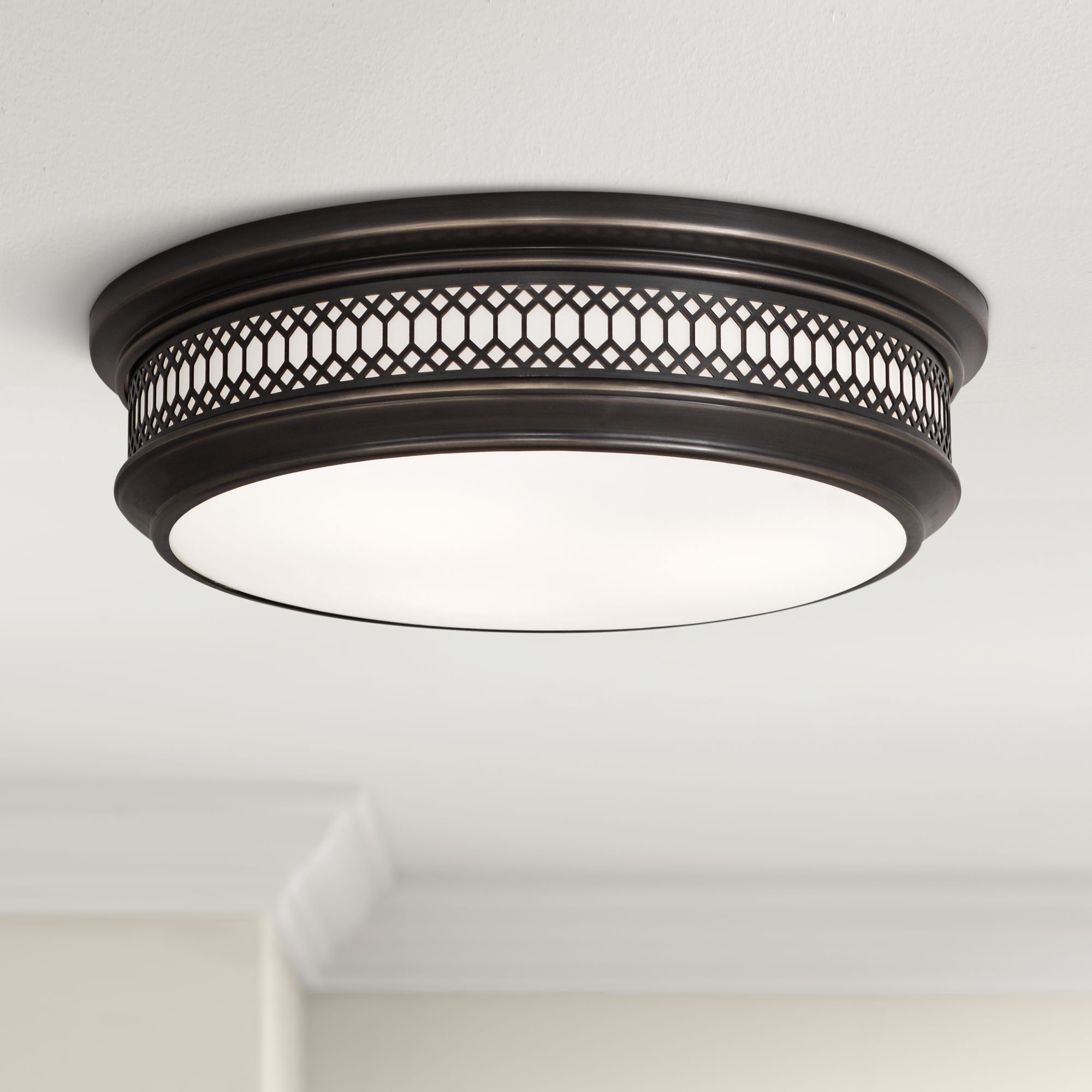 Tucker 15 3/4" Wide Patina Bronze Ceiling Light