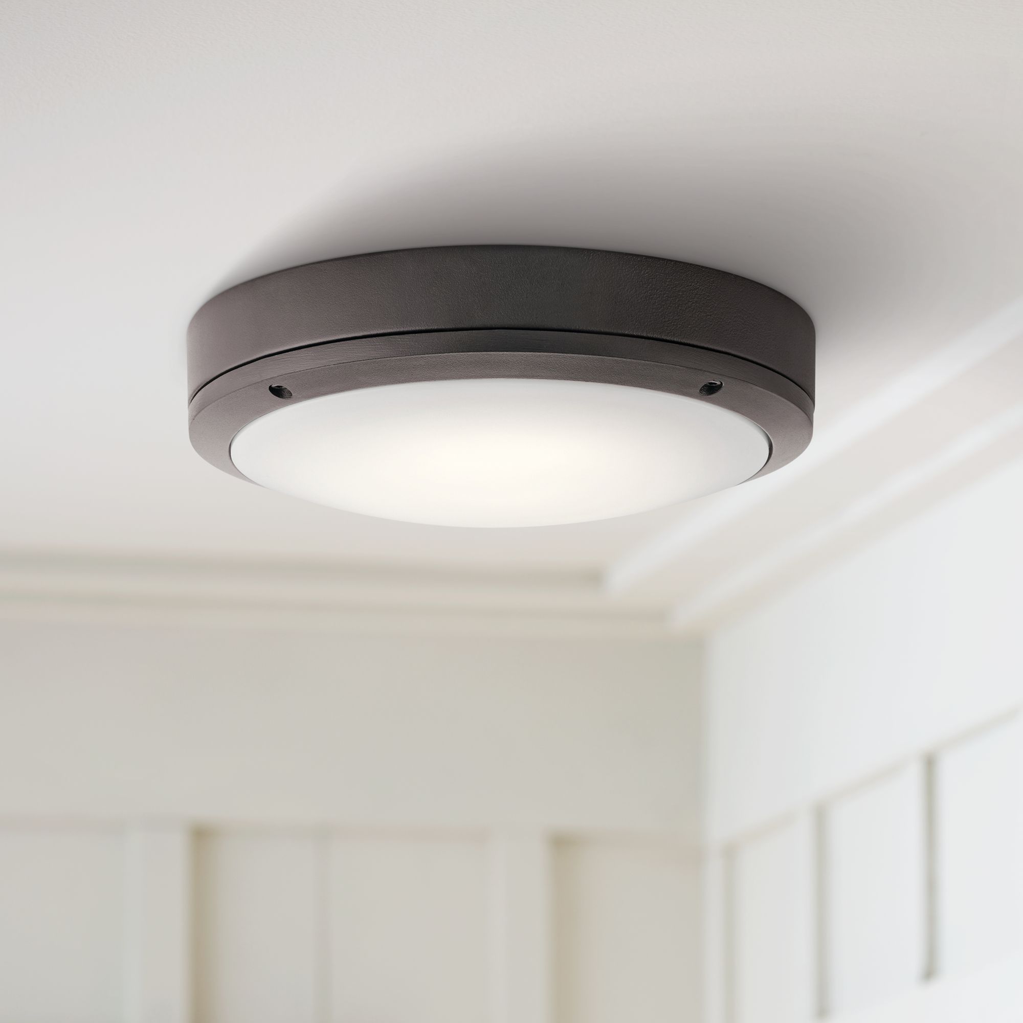 Kichler Galveston 11" Wide Bronze LED Outdoor Ceiling Light