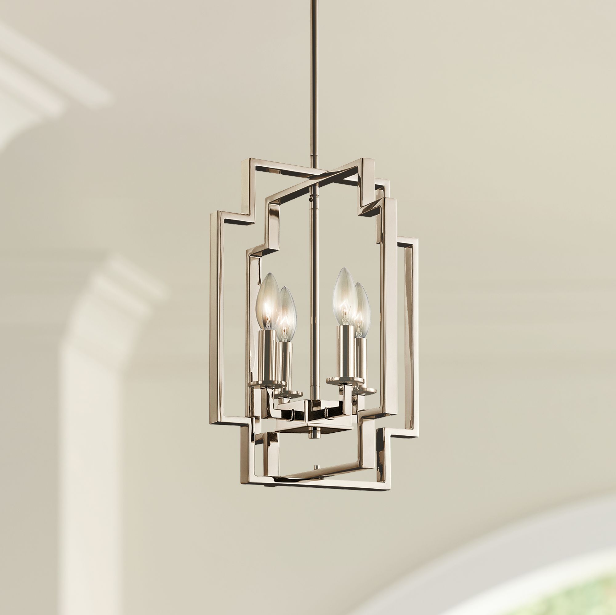 Kichler Downtown Deco 12" Wide Polished Nickel Foyer Pendant