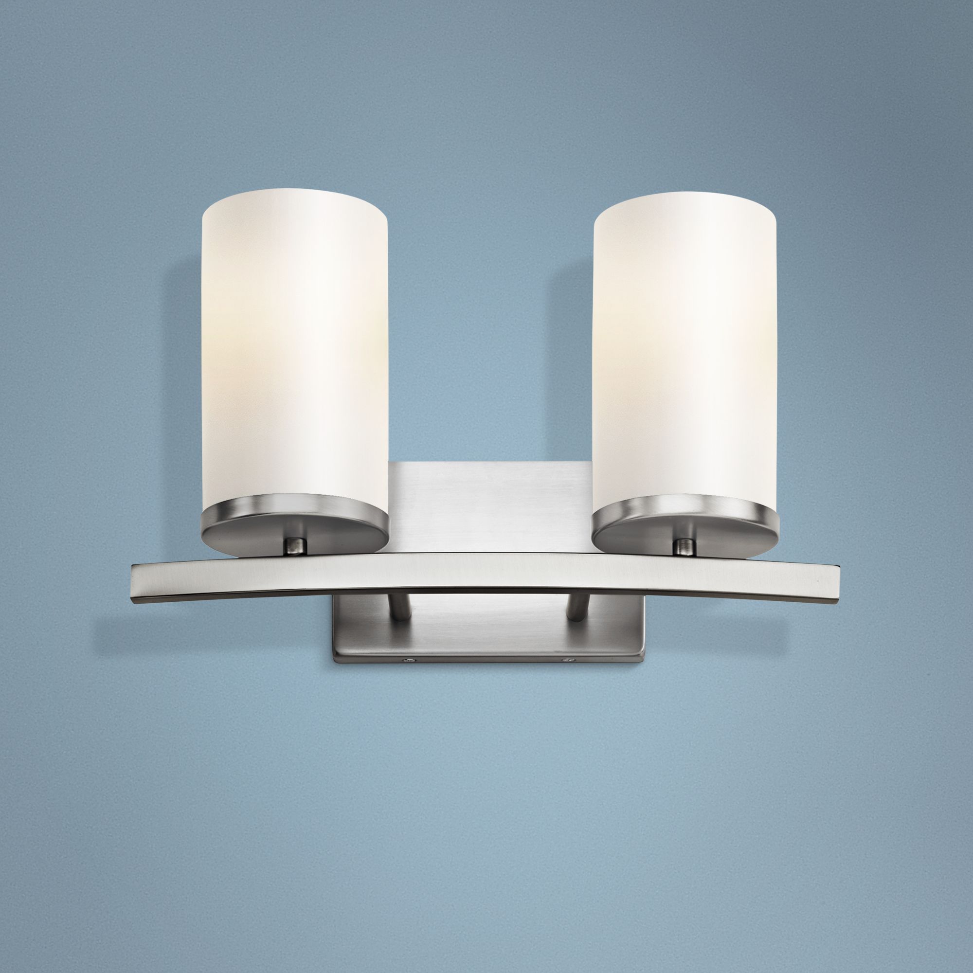 Kichler Crosby 8 3/4" High Brushed Nickel 2-Light Wall Sconce