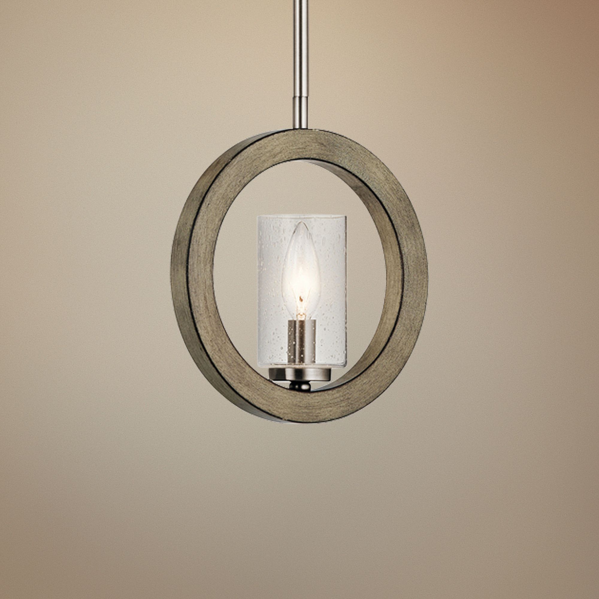 Kichler Grand Bank 9"W Antique Gray Convertible Mini Pendant