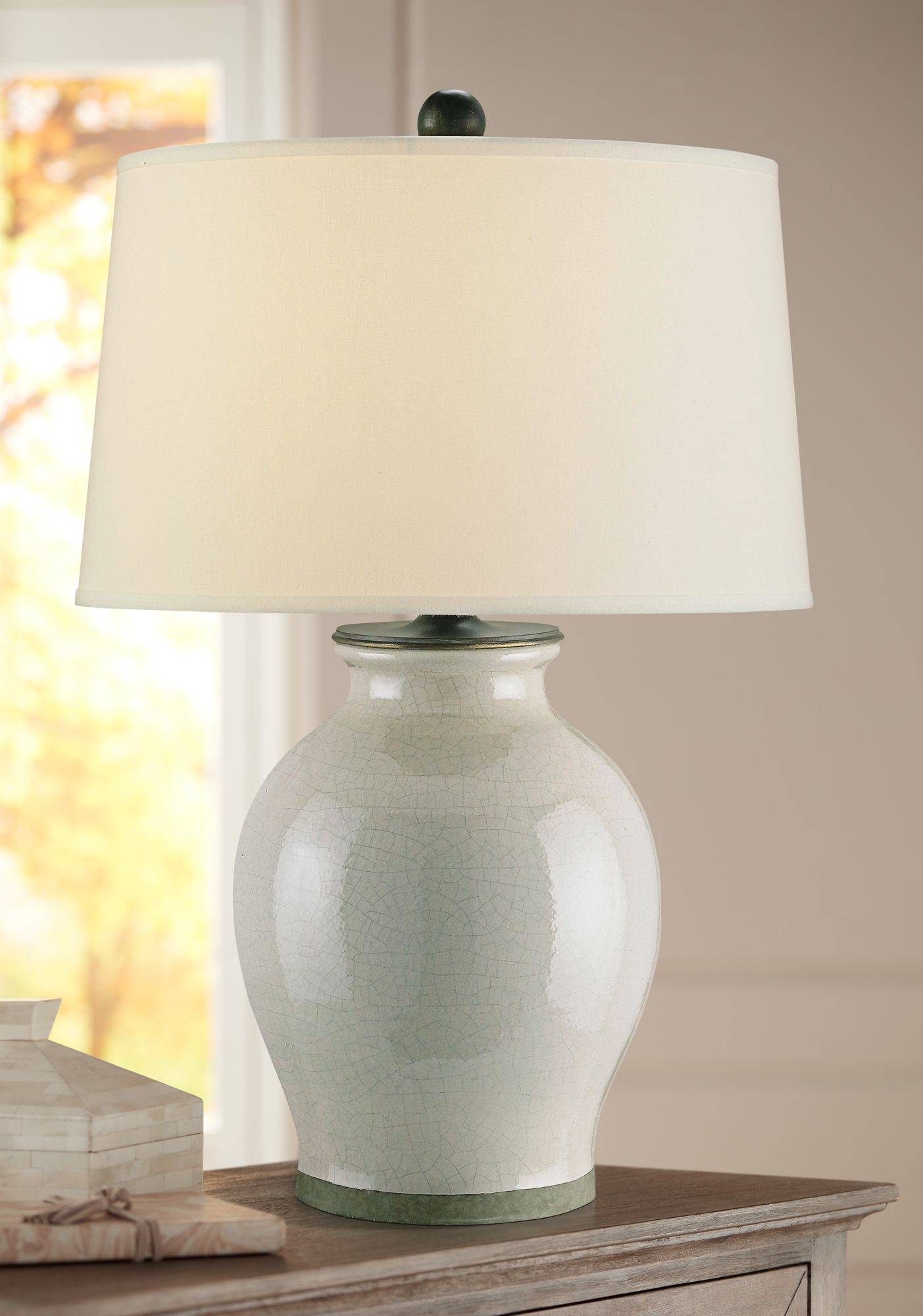 Currey and Company Fittleworth Feather Gray Table Lamp