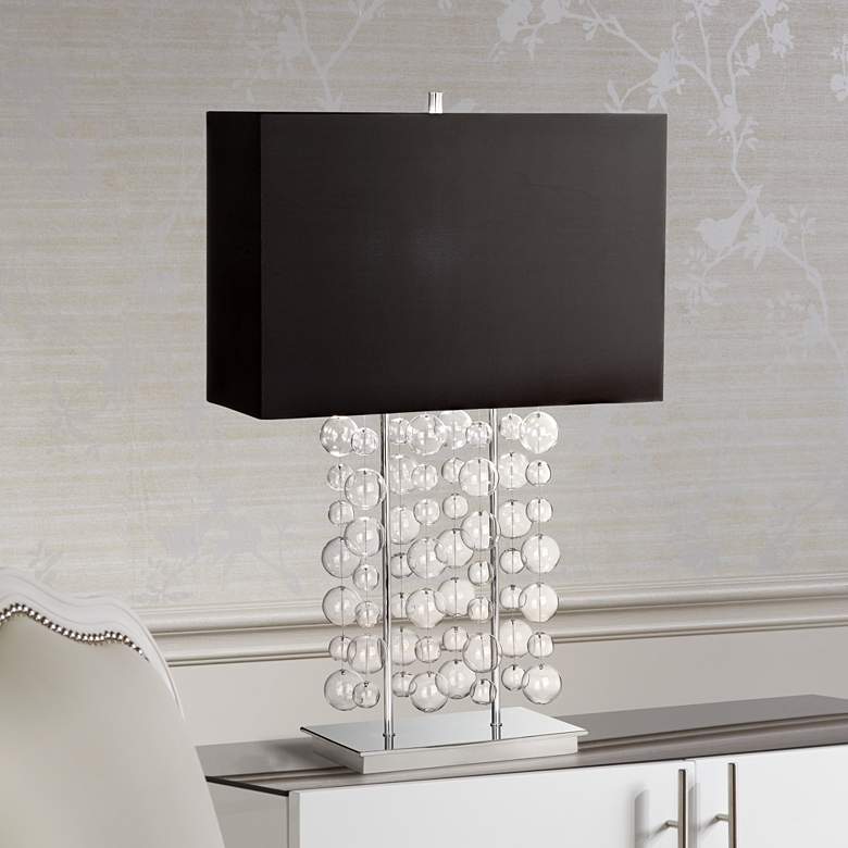 Image 1 Possini Euro Design Clear Bubble Cascade Table Lamp