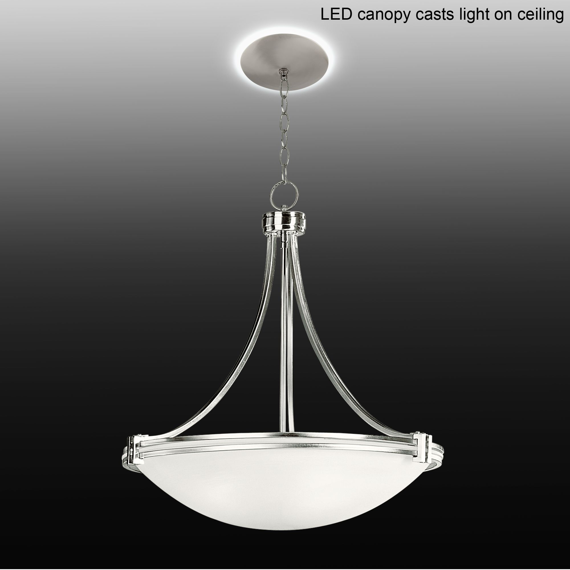 Possini Euro Deco Nickel 24 3/4"W Pendant with LED Canopy