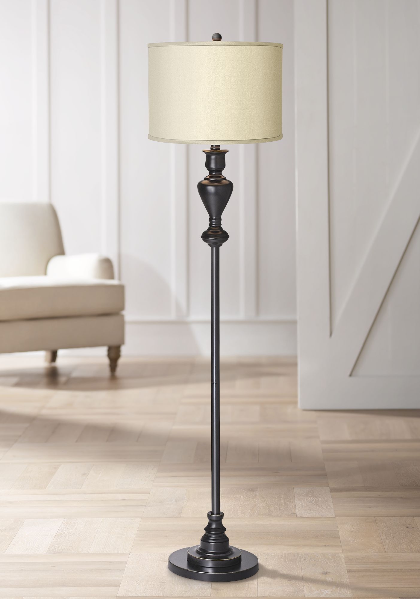 Sesame Polyester Black Bronze Floor Lamp