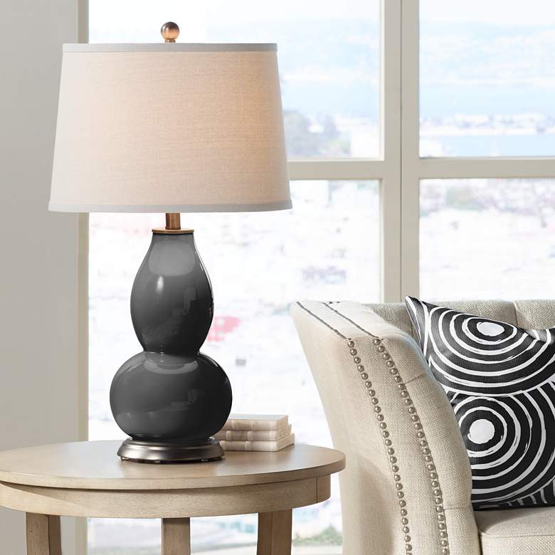 Tricorn Black Double Gourd Glass Table Lamp