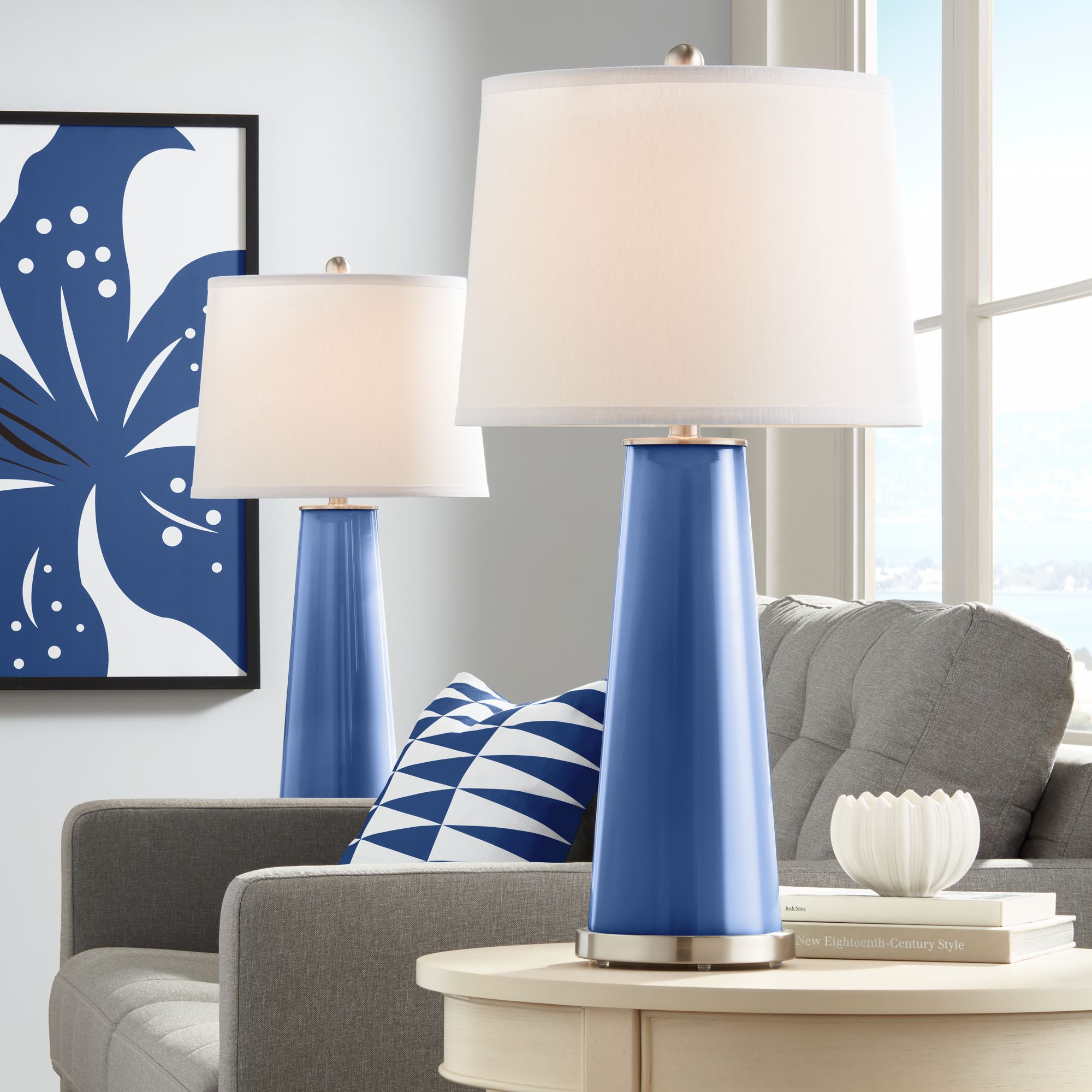 Monaco Blue Leo Table Lamp Set of 2