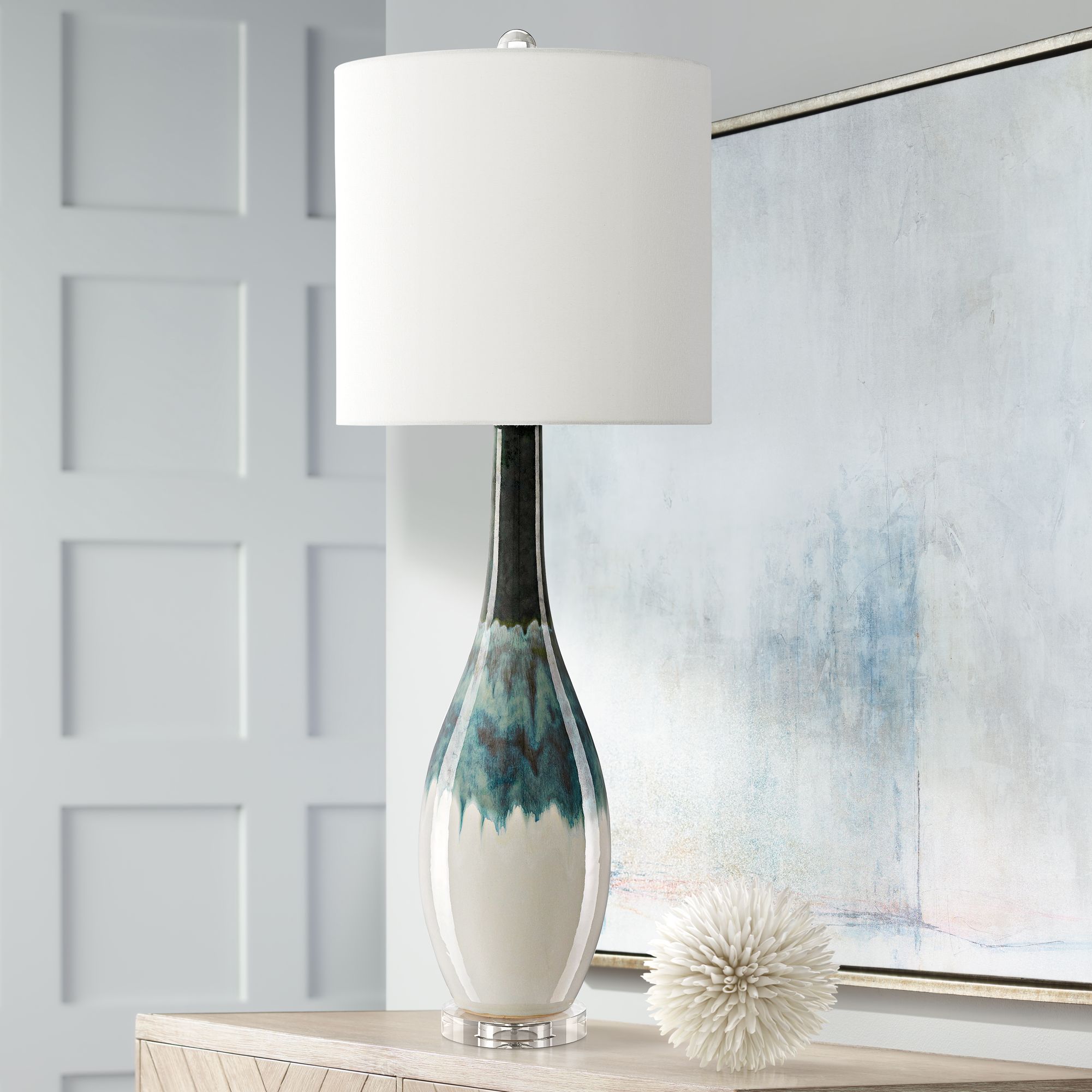 Rothko Green and Turquoise Ceramic Table Lamp