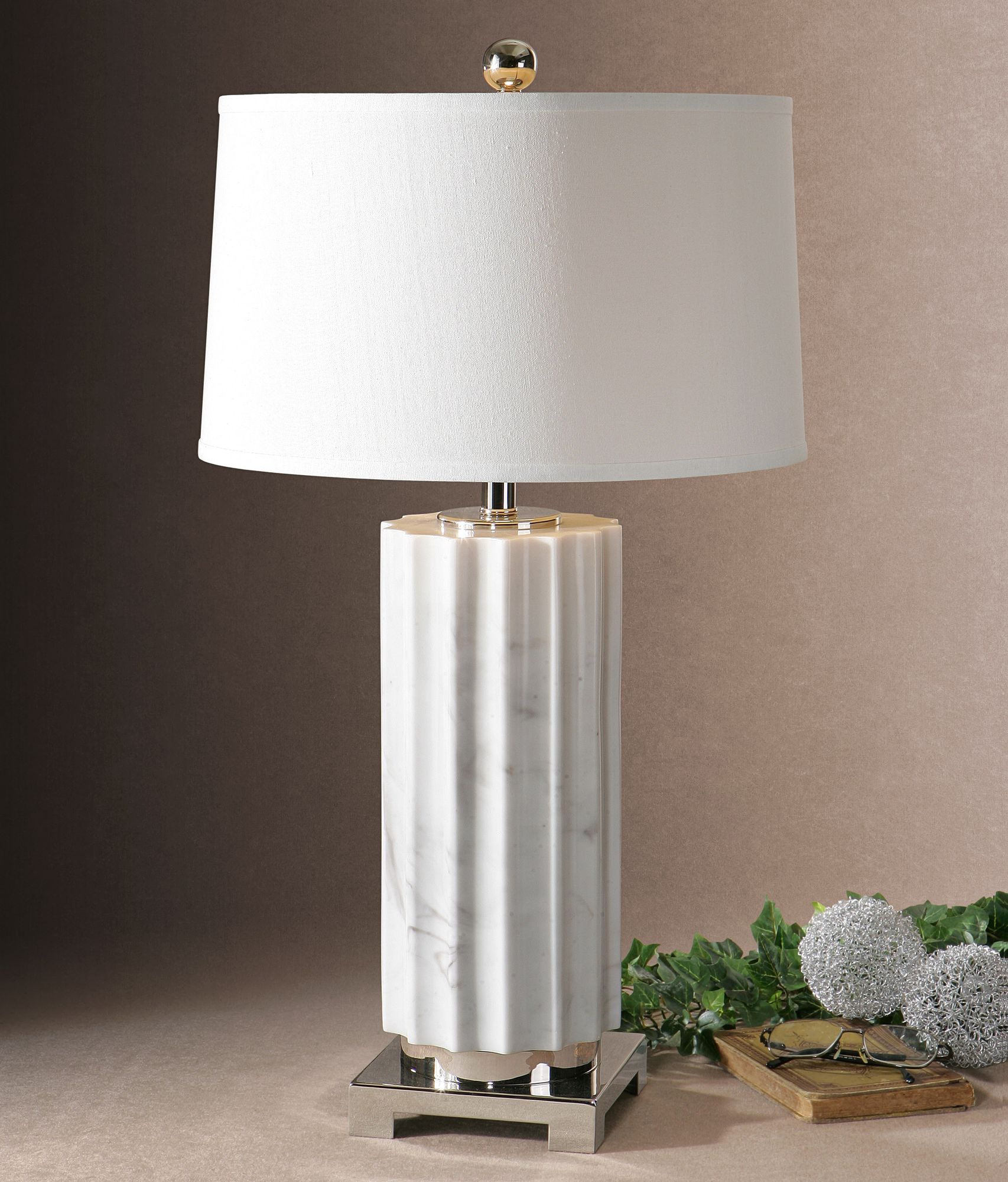 Uttermost Castorano White Resin Table Lamp
