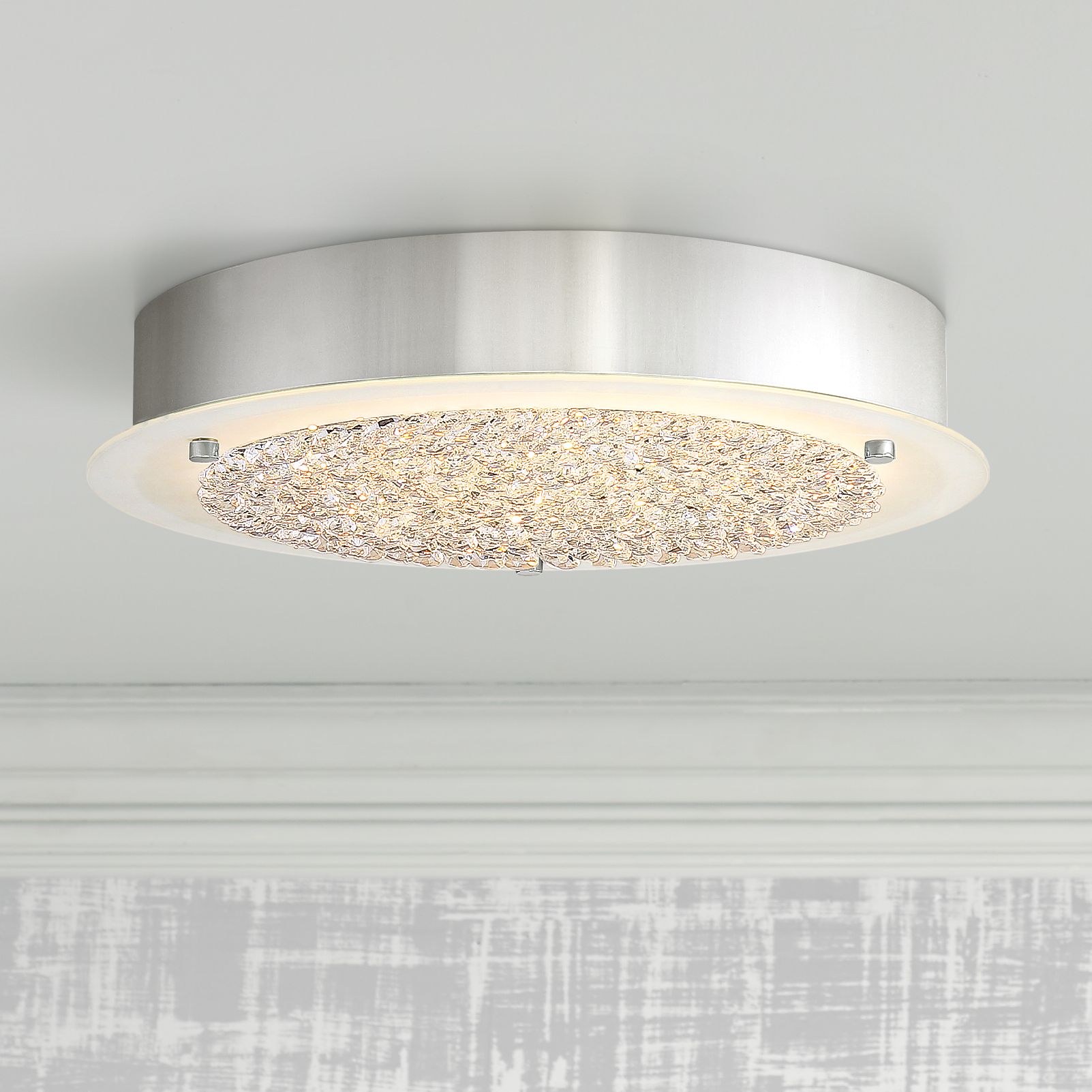 Platinum Collection Blaze 12 1/4" Wide Chrome LED Ceiling Light