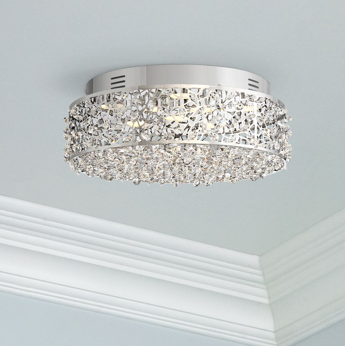 Quoizel Platinum Starlet 13 3/4" Wide Chrome LED Ceiling Light