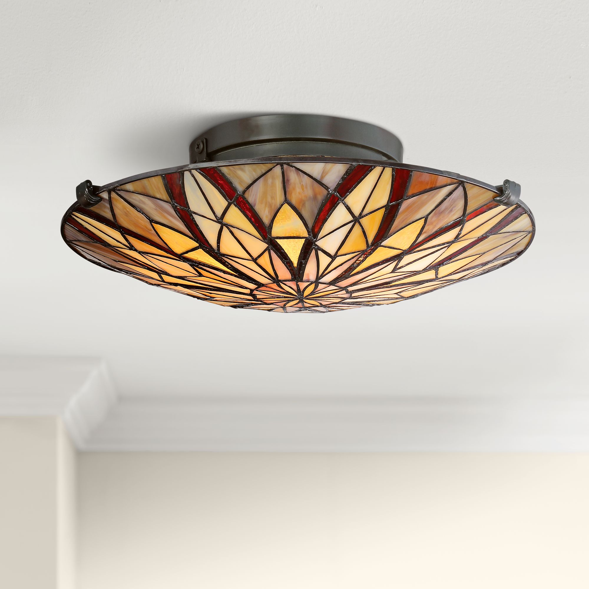 Quoizel Victory 16 1/4" Wide Valiant Bronze Ceiling Light