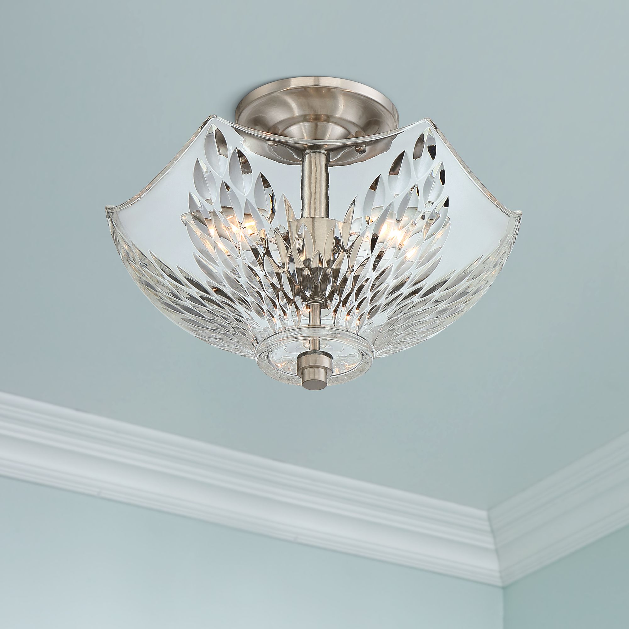 Quoizel Westchester 13" Wide Brushed Nickel Ceiling Light