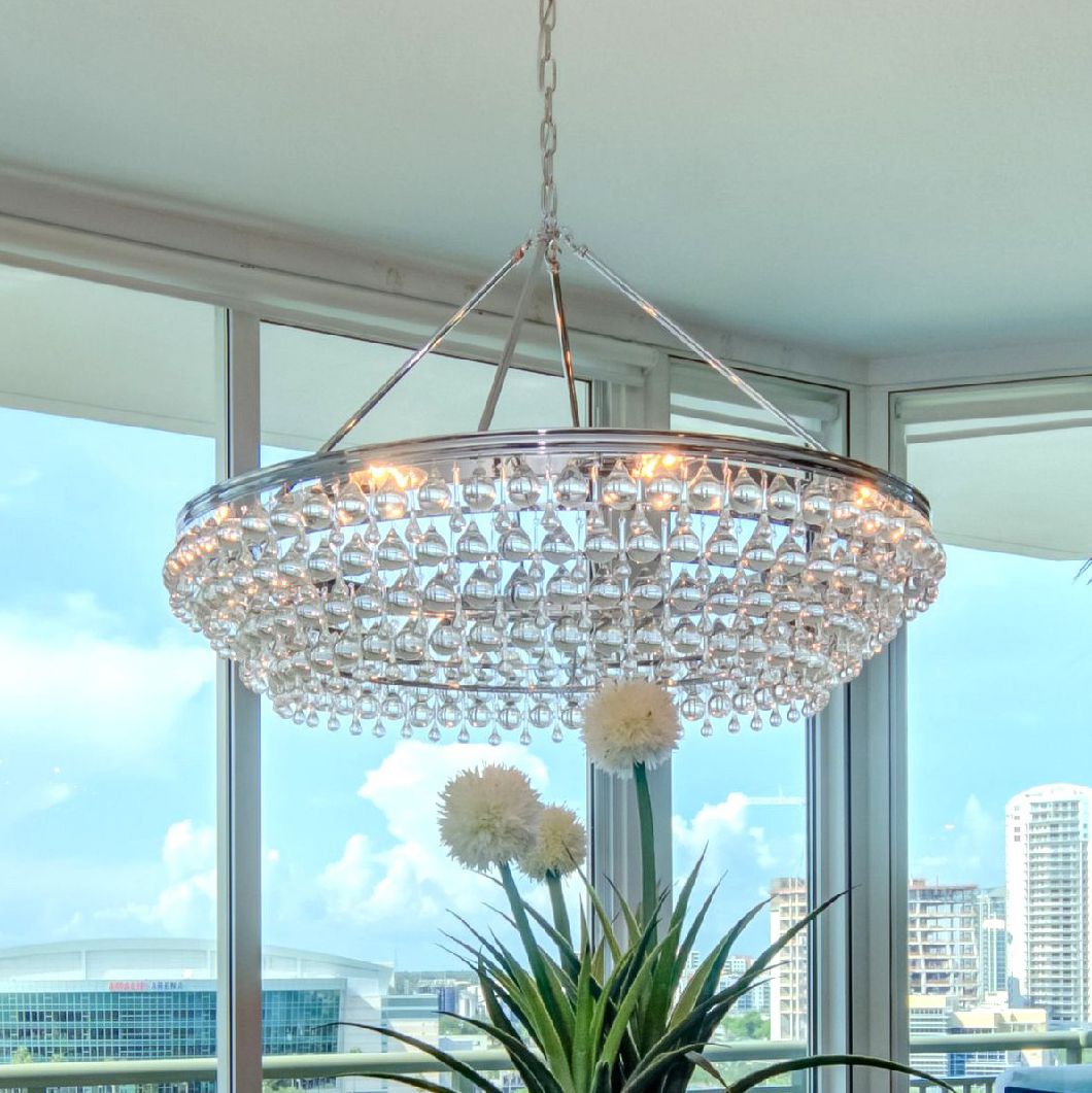 Calypso 30" Wide Polished Chrome and Crystal Chandelier