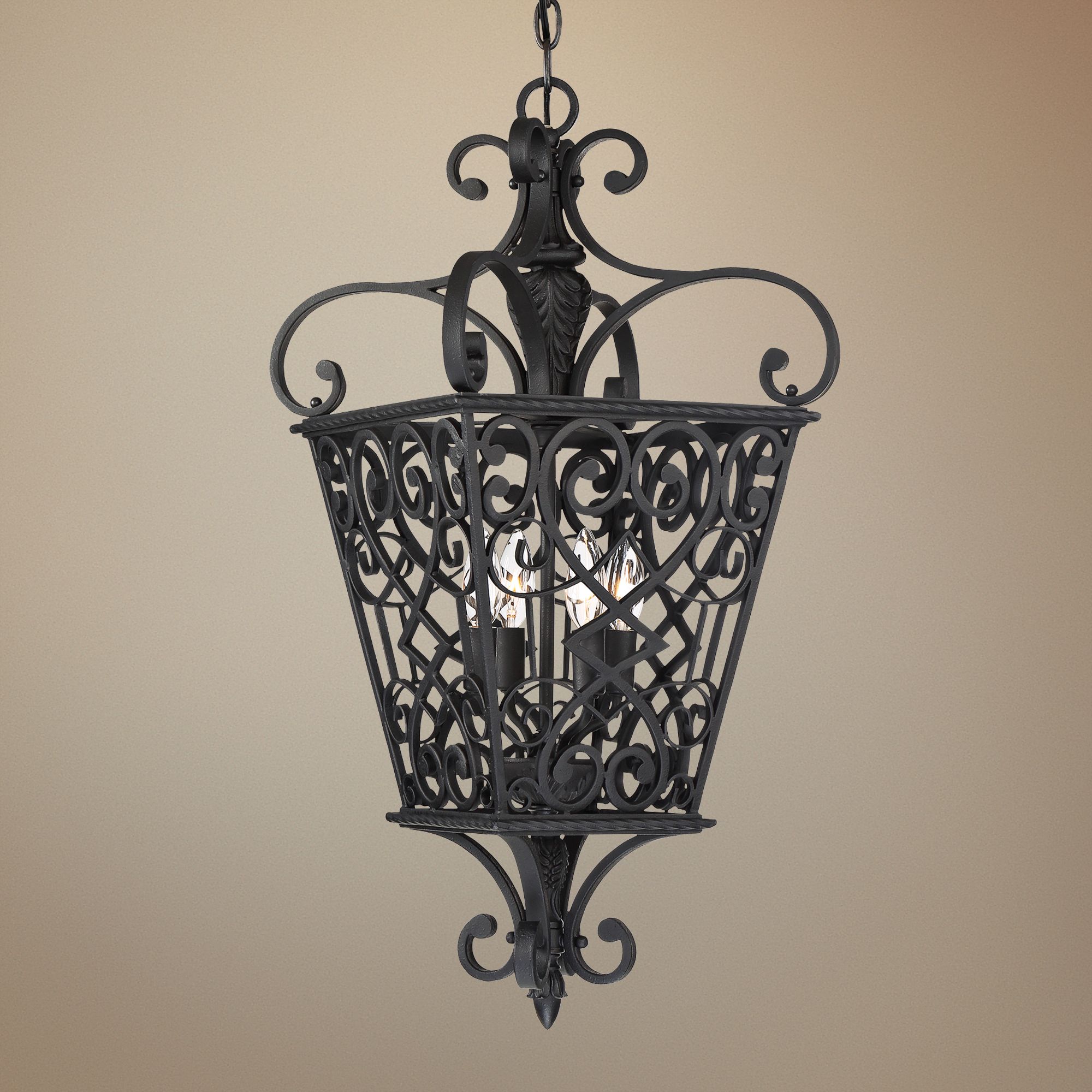 Quoizel Fort Quinn 18" Wide Marcado Black 4-Light Chandelier