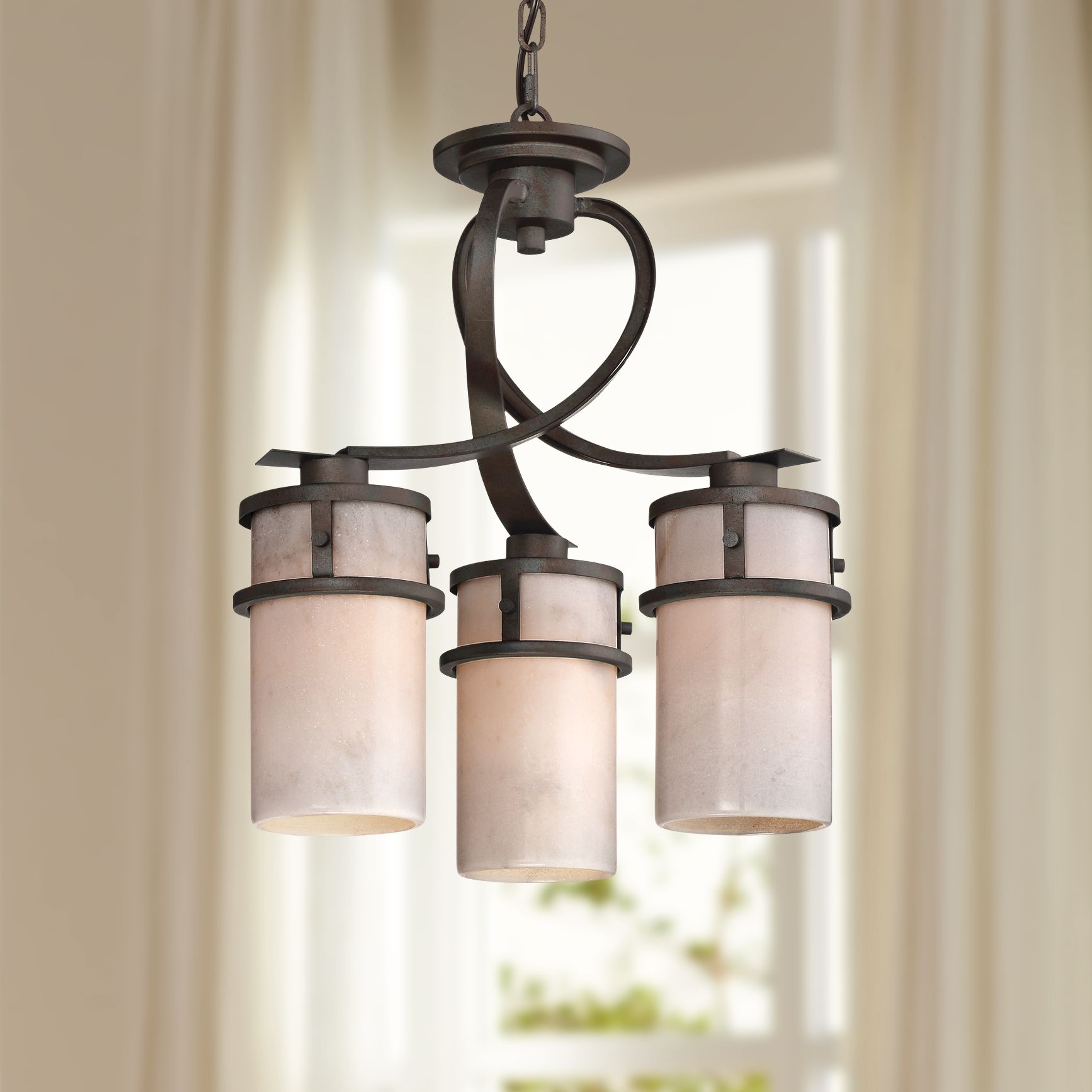 Quoizel Kyle 17" Wide Iron Gate 3-Light Chandelier