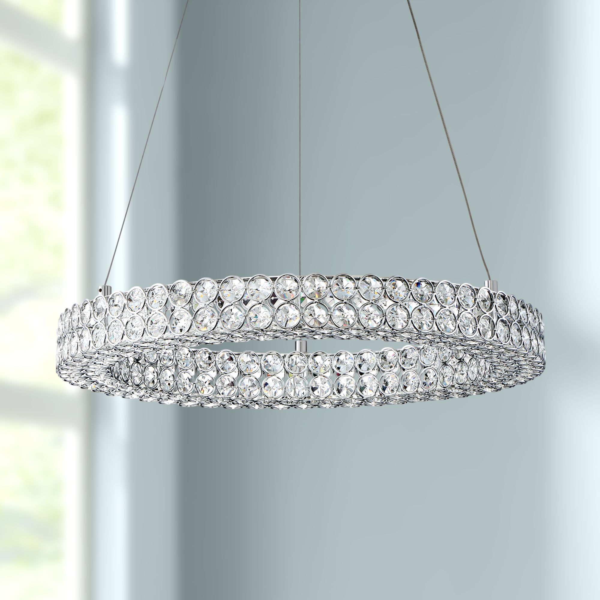 Platinum Infinity 20" Wide Polished Chrome LED Pendant Light