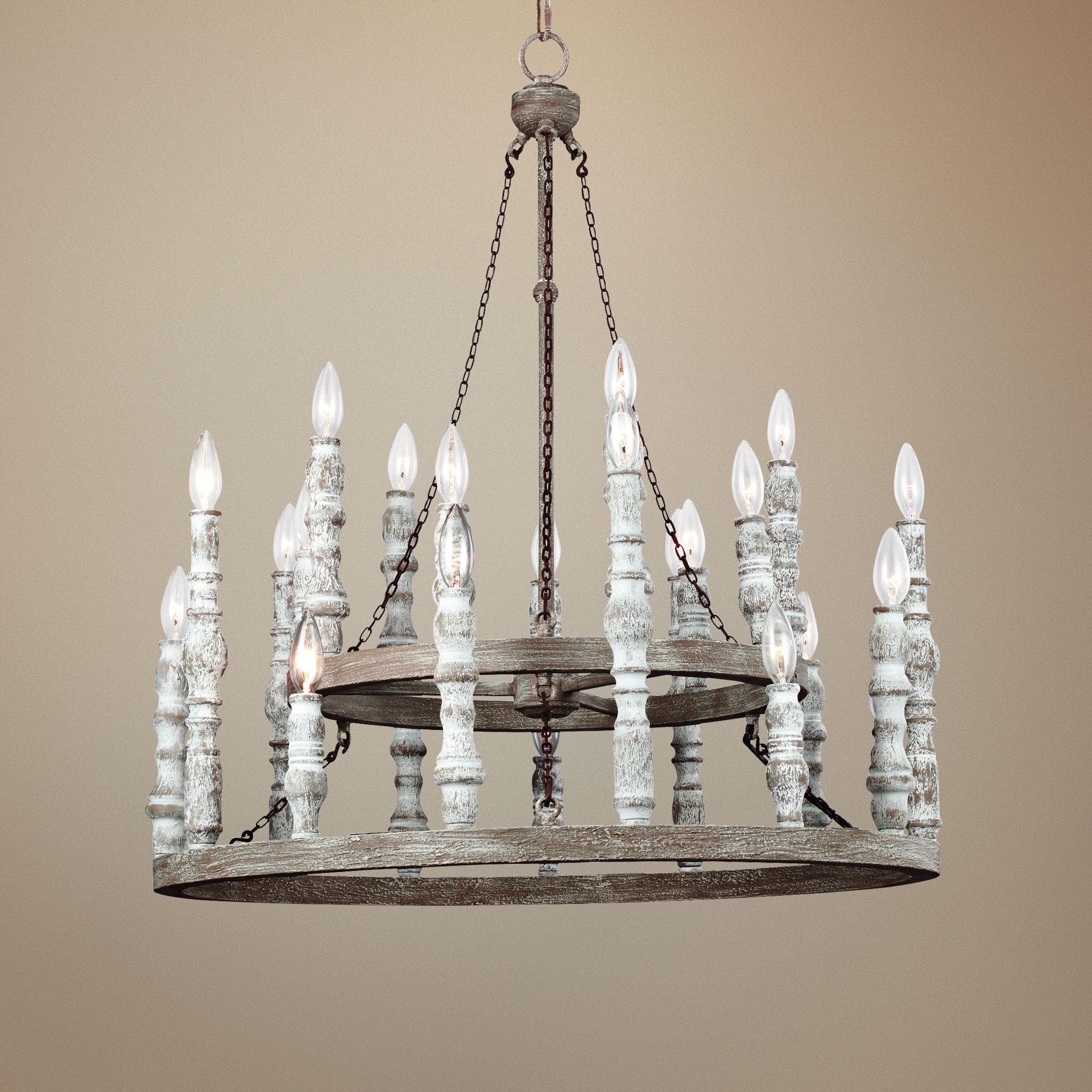 Norridge Wagon Wheel 30" Wide 24-Light Large Chandelier