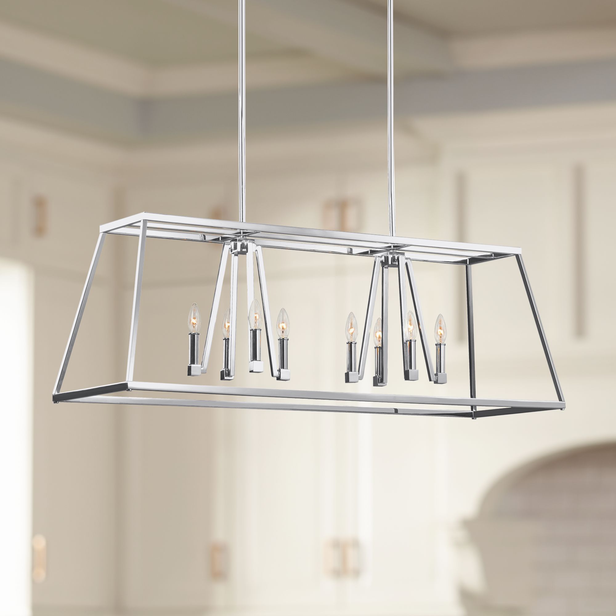 Feiss Conant 48" Wide Chrome Kitchen Island Light Chandelier