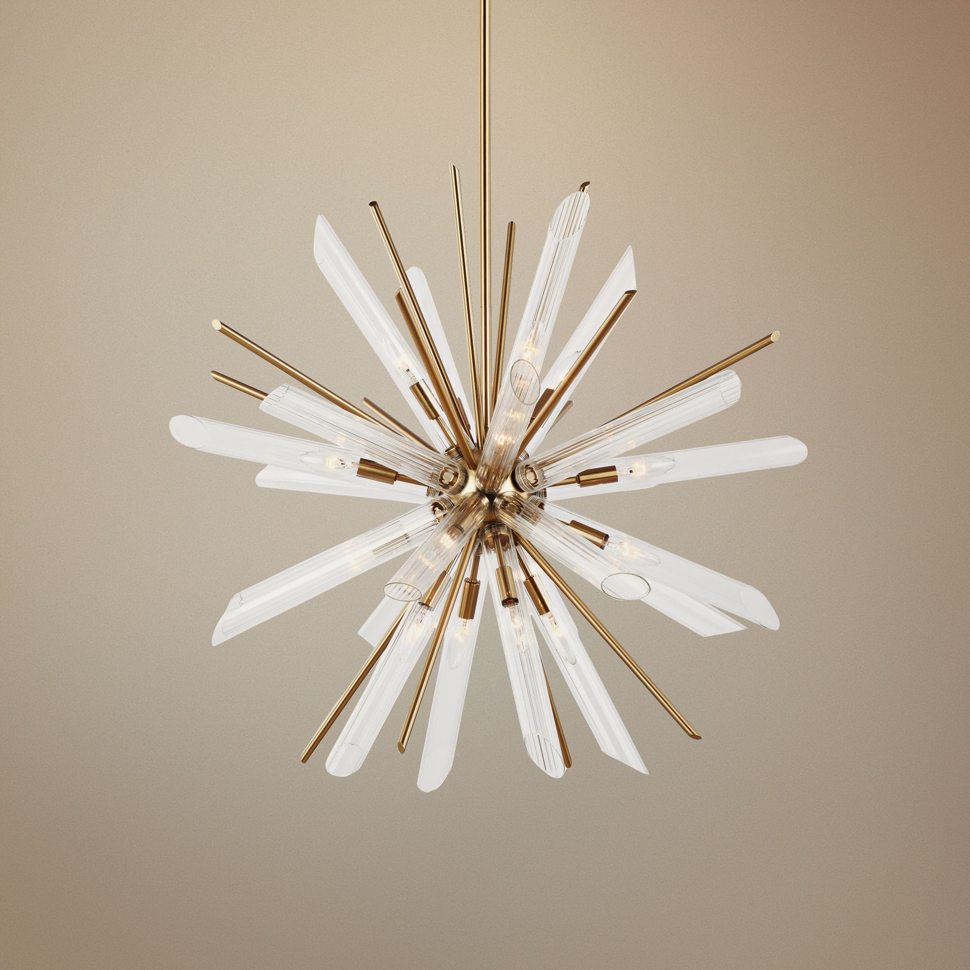 Feiss Quorra 32 1/2"W Burnished Brass Starburst Chandelier