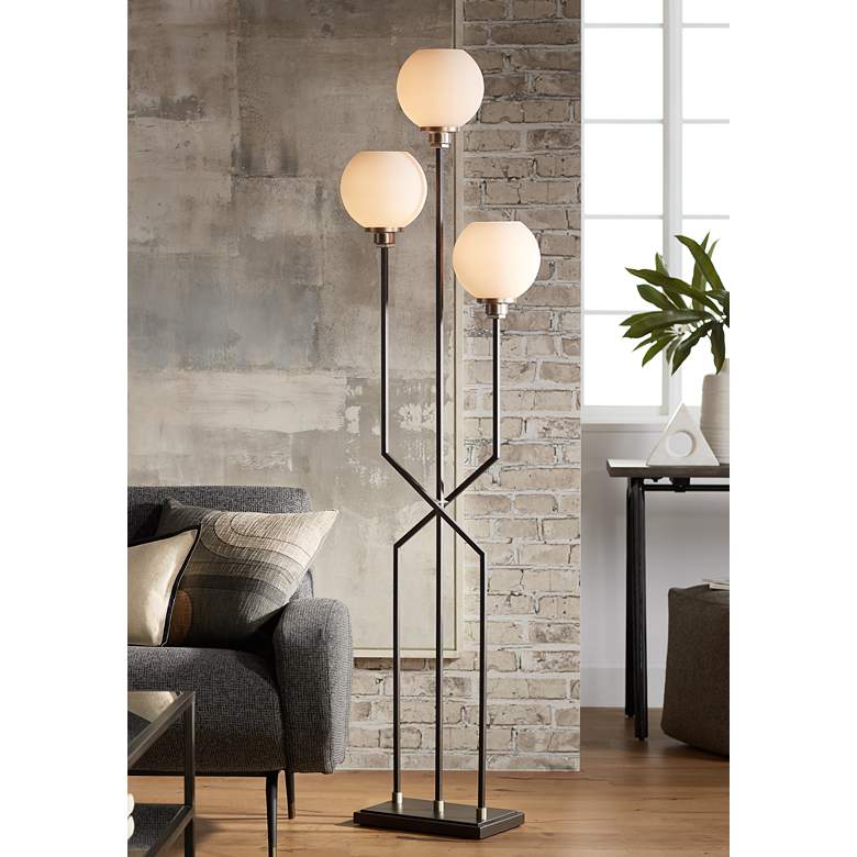 Boulevard Gunmetal 3-Light Modern Floor Lamp