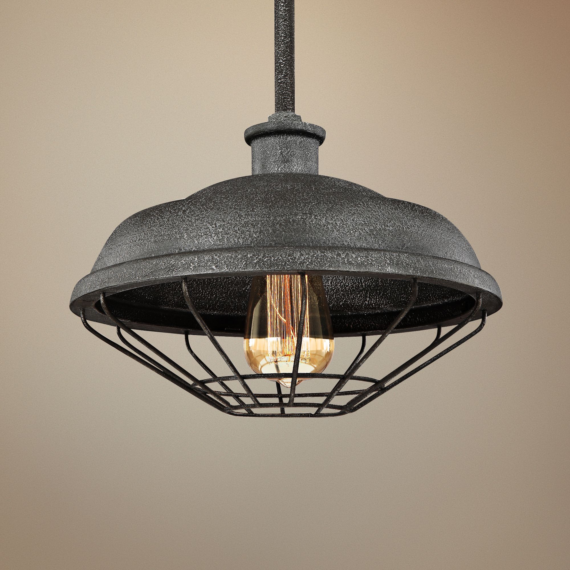 Feiss Lennex 12"W Slated Gray Indoor-Outdoor Mini Pendant