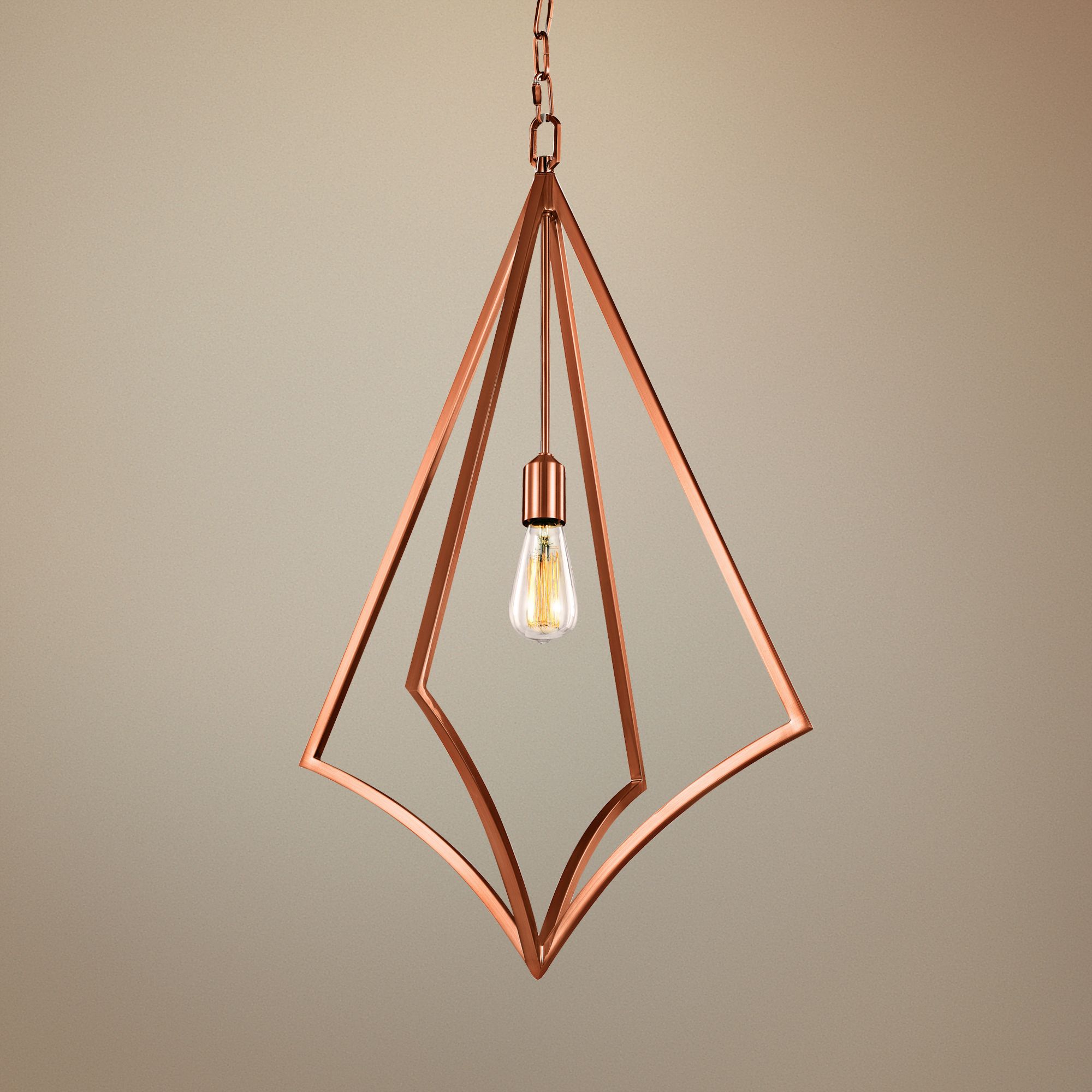 Feiss Nico 19" Wide Copper 1-Light Open-Diamond Pendant