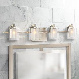 Quoizel Bathroom Lighting Lamps Plus, Bathroom Vanity Lights Brushed Nickel Led