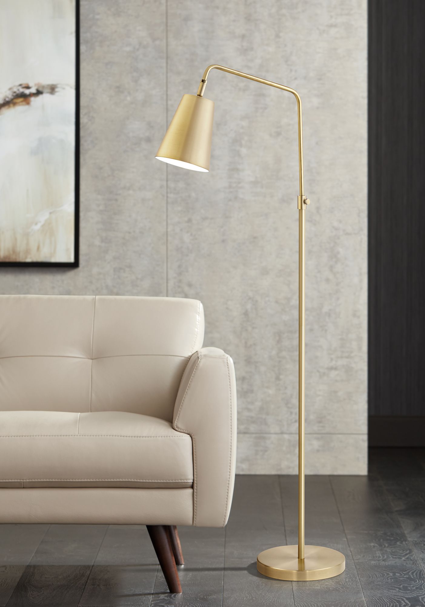 gold floor reading lamp