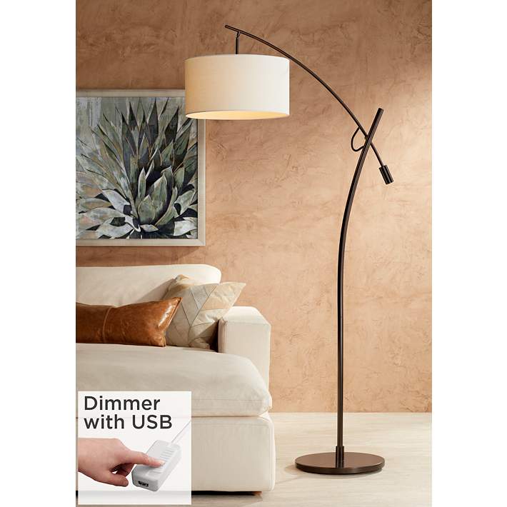 Possini Euro Raymond Bronze Boom Arc, Arc Floor Lamp With Dimmer Switch
