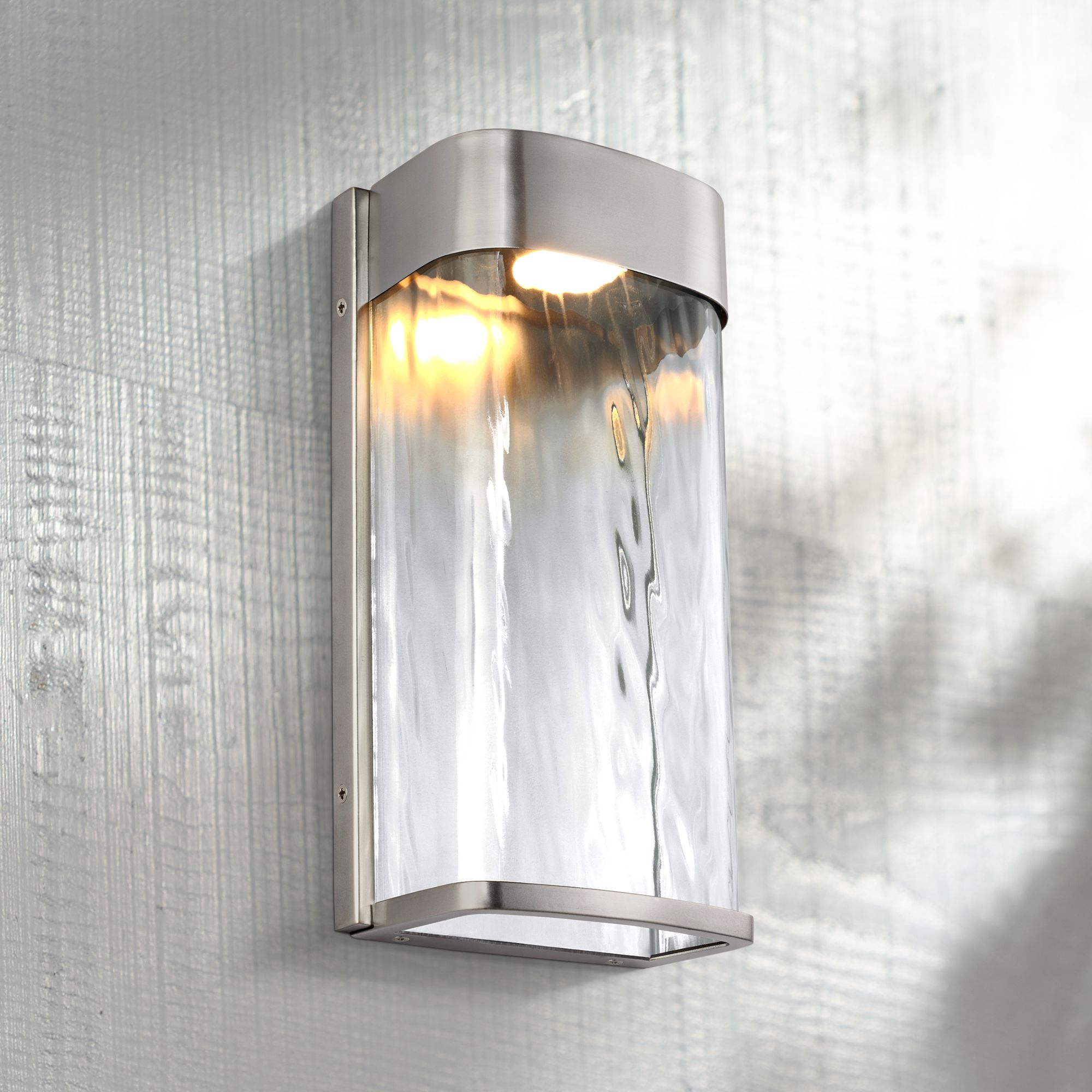 Feiss Bennie 12" High Brushed Steel LED Outdoor Wall Light