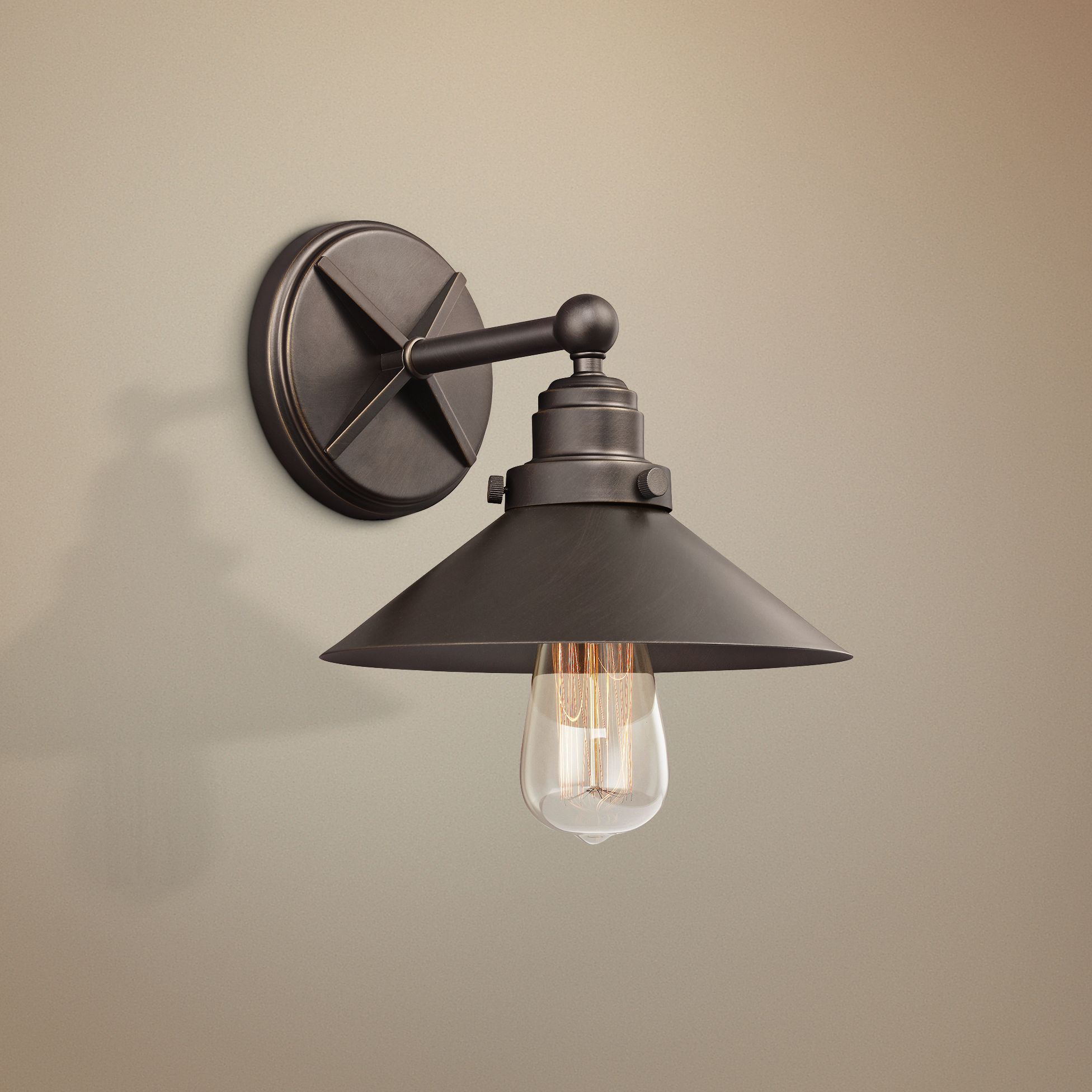 Feiss Hooper 8 1/4" High Antique Bronze Wall Sconce