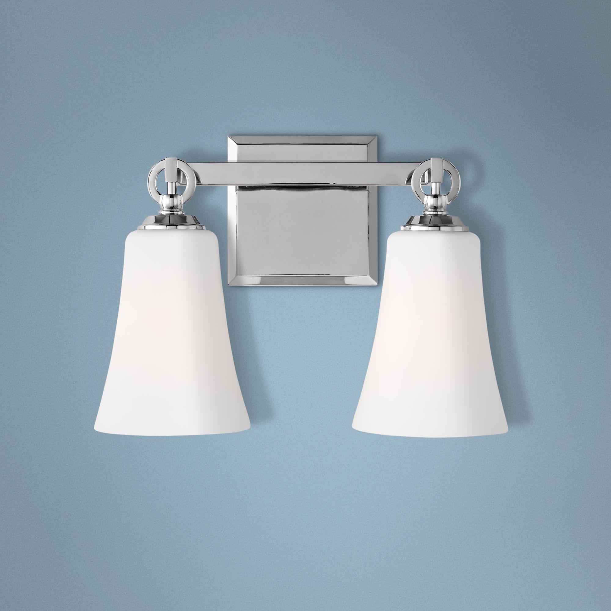 Feiss Monterro 9 1/2" High 2-Light Opal Chrome Wall Sconce