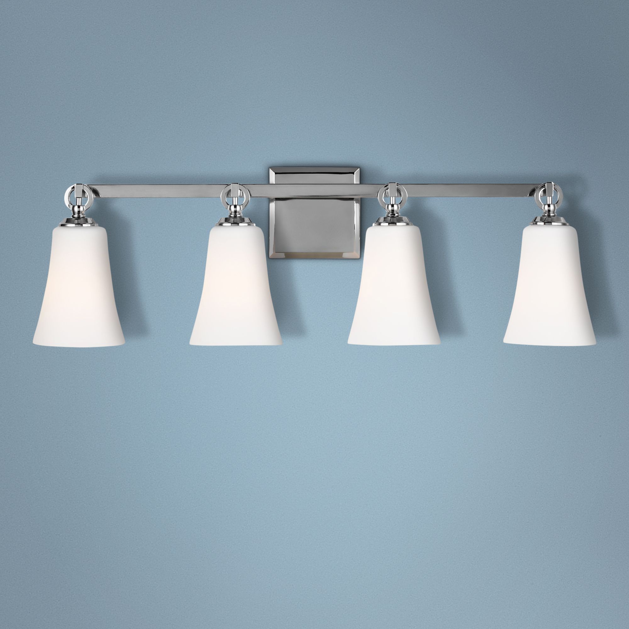 Feiss Monterro 30 1/4" Wide 4-Light Opal Chrome Bath Light
