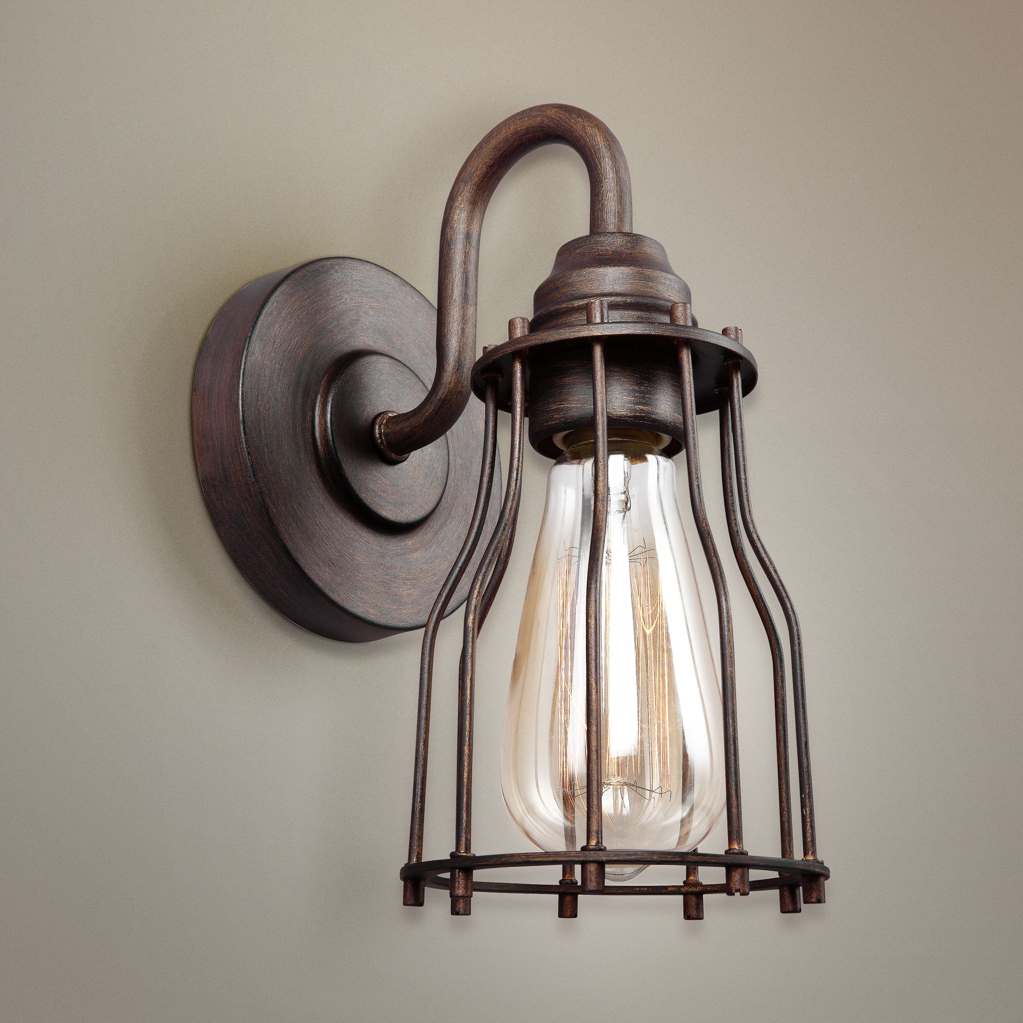 Feiss Calgary 9 1/4" High Parisian Bronze Wall Sconce