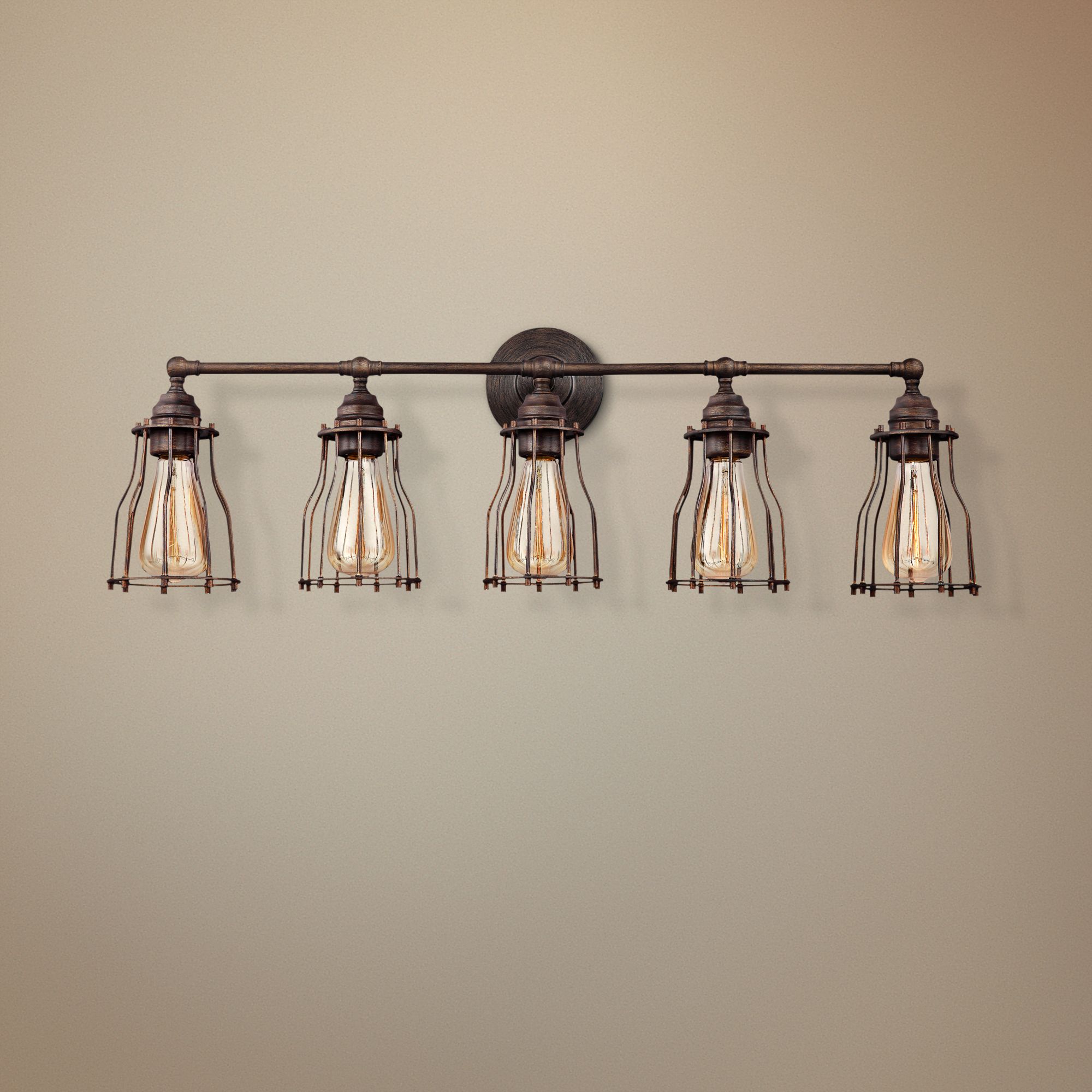 Feiss Calgary 32 1/2"W 5-Light Parisian Bronze Bath Light