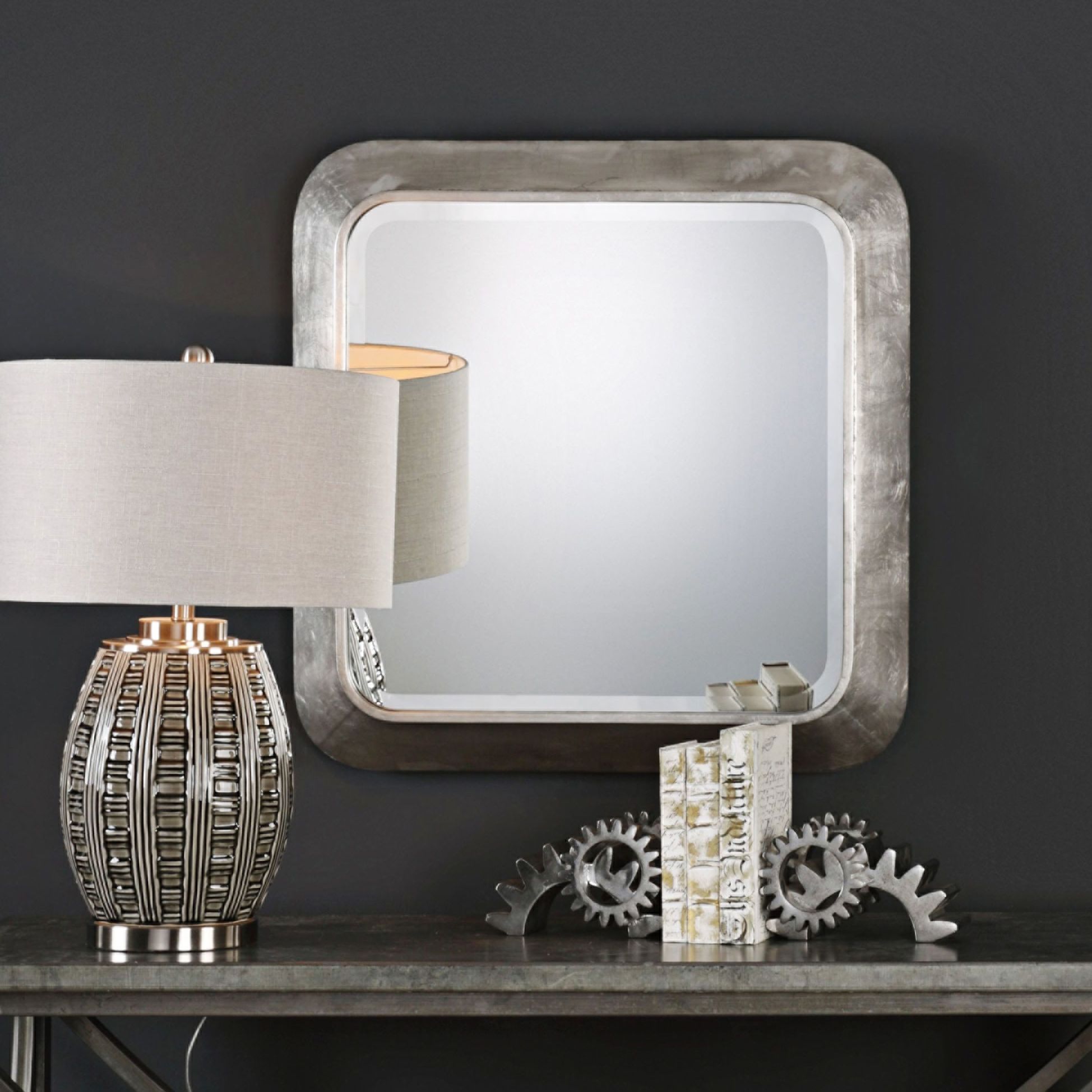 Uttermost Verea Silver Leaf 30 1/2" Square Wall Mirror