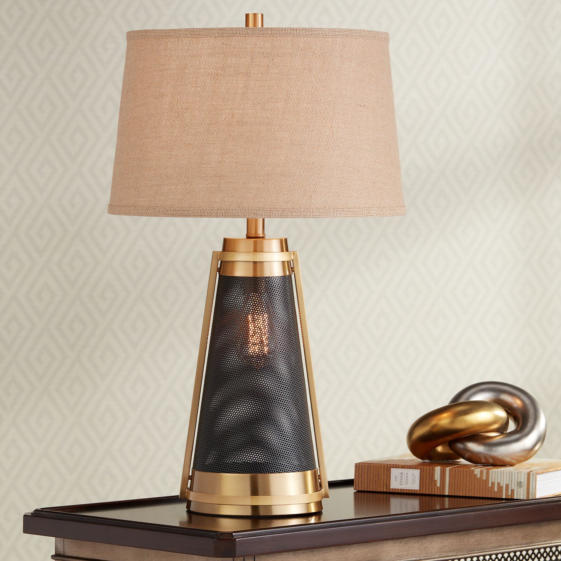Millard Brass LED Night Light Table Lamp