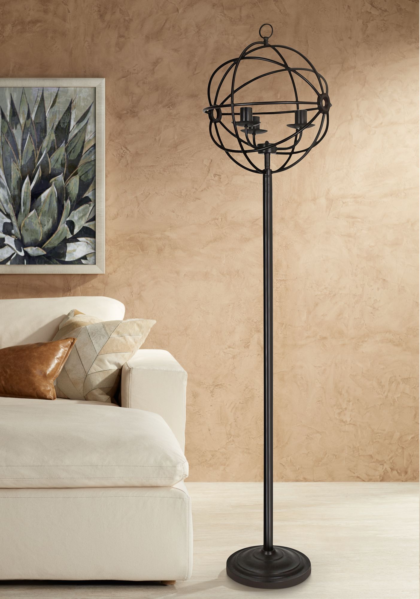 Crestview Collection Global Oil Bronze Metal Floor Lamp