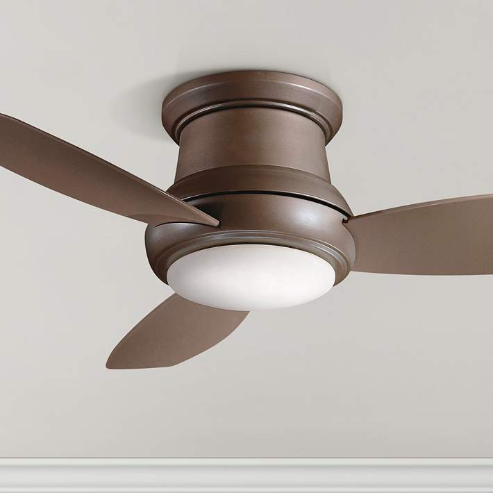 44 Concept Ii Bronze Flushmount Led Ceiling Fan 19w18 Lamps Plus - 44 Inch Flush Mount Outdoor Ceiling Fan With Light