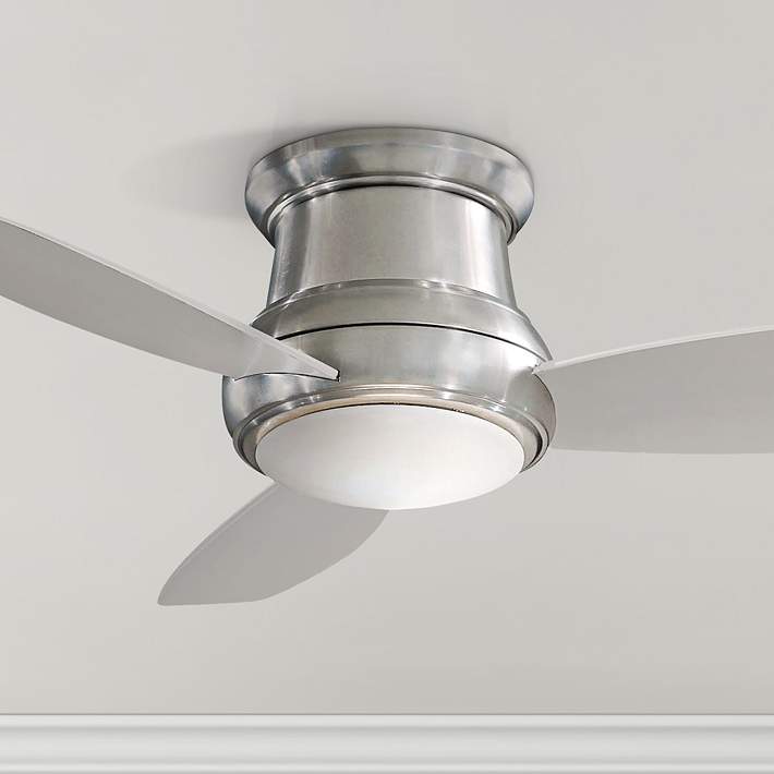52 Concept Ii Brushed Nickel, Flush Mount Led Ceiling Fan