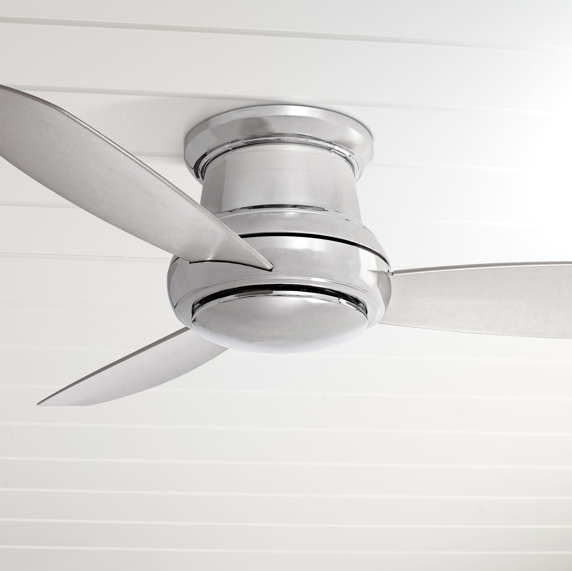 44" Concept II Polished Nickel Flushmount LED Ceiling Fan