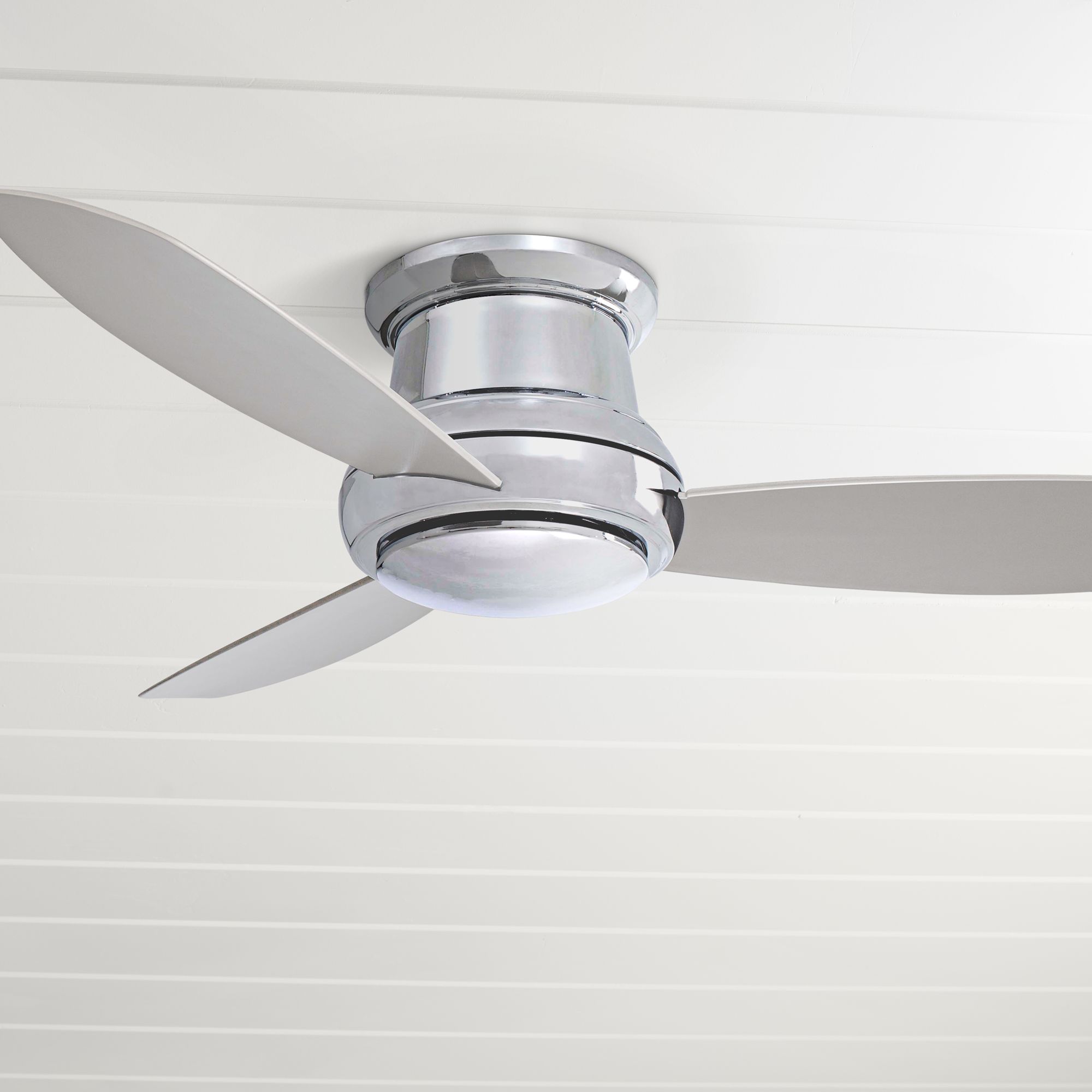 52" Concept II Polished Nickel Flushmount LED Ceiling Fan