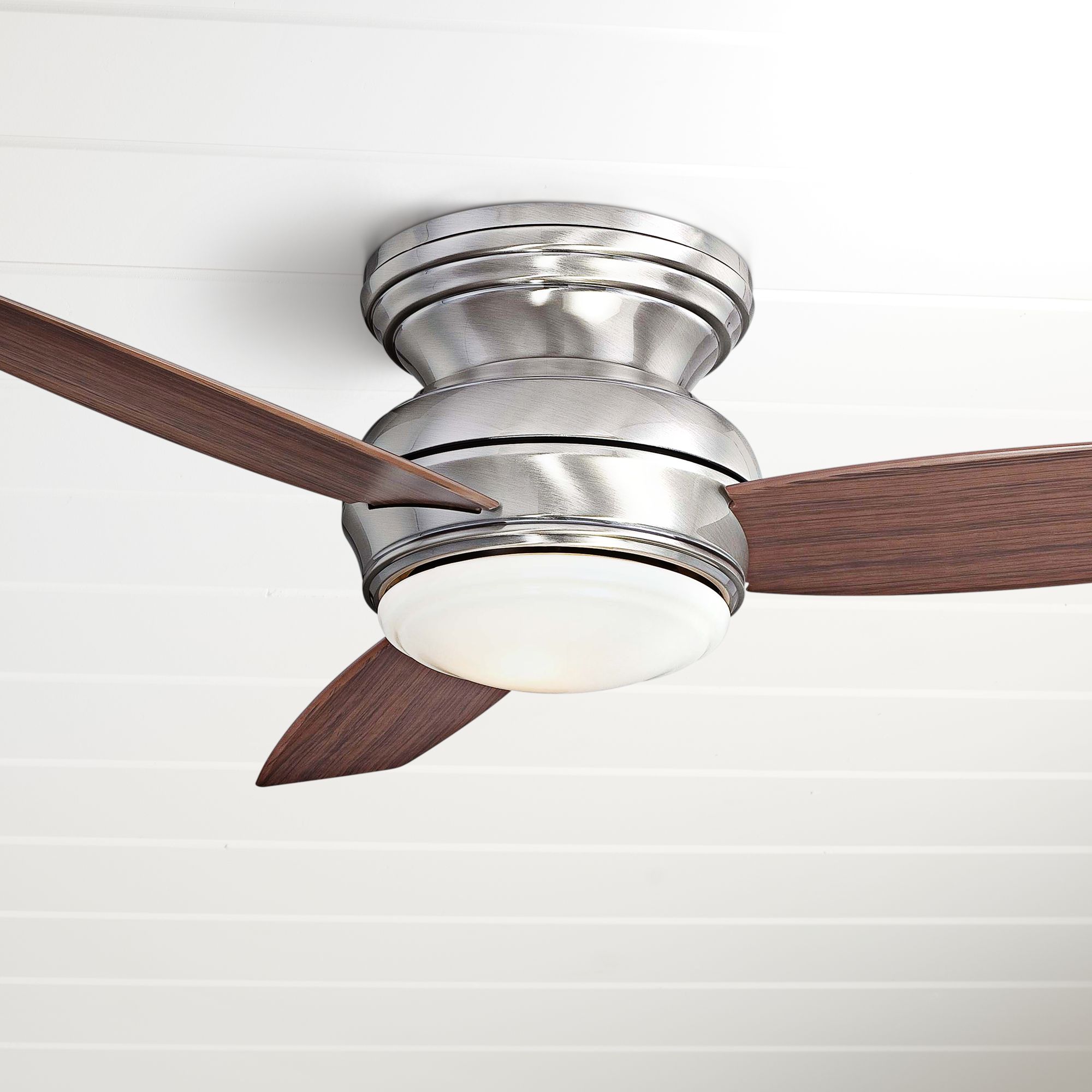 44" Traditional Concept Pewter Flushmount LED Ceiling Fan