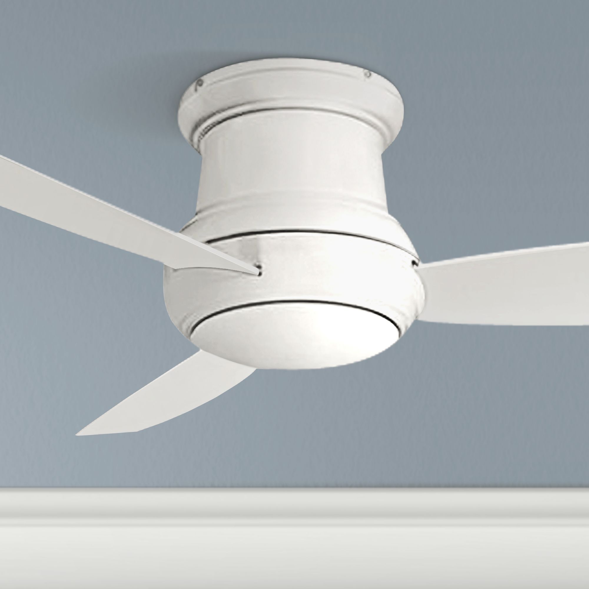 52" Concept II White Wet-Rated Flushmount LED Ceiling Fan
