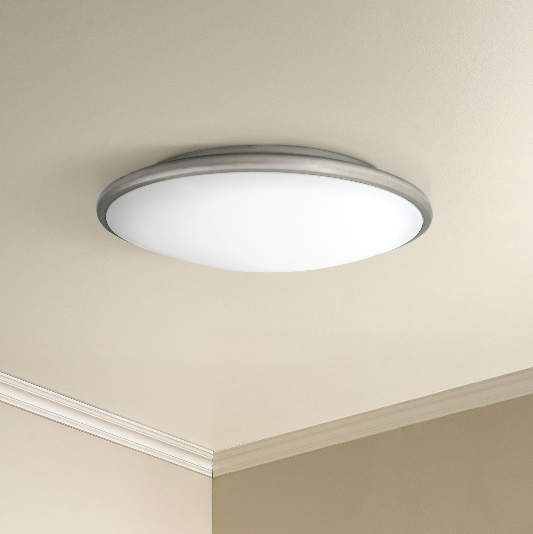 Partia Flushmount 17" Wide Nickel LED Ceiling Light