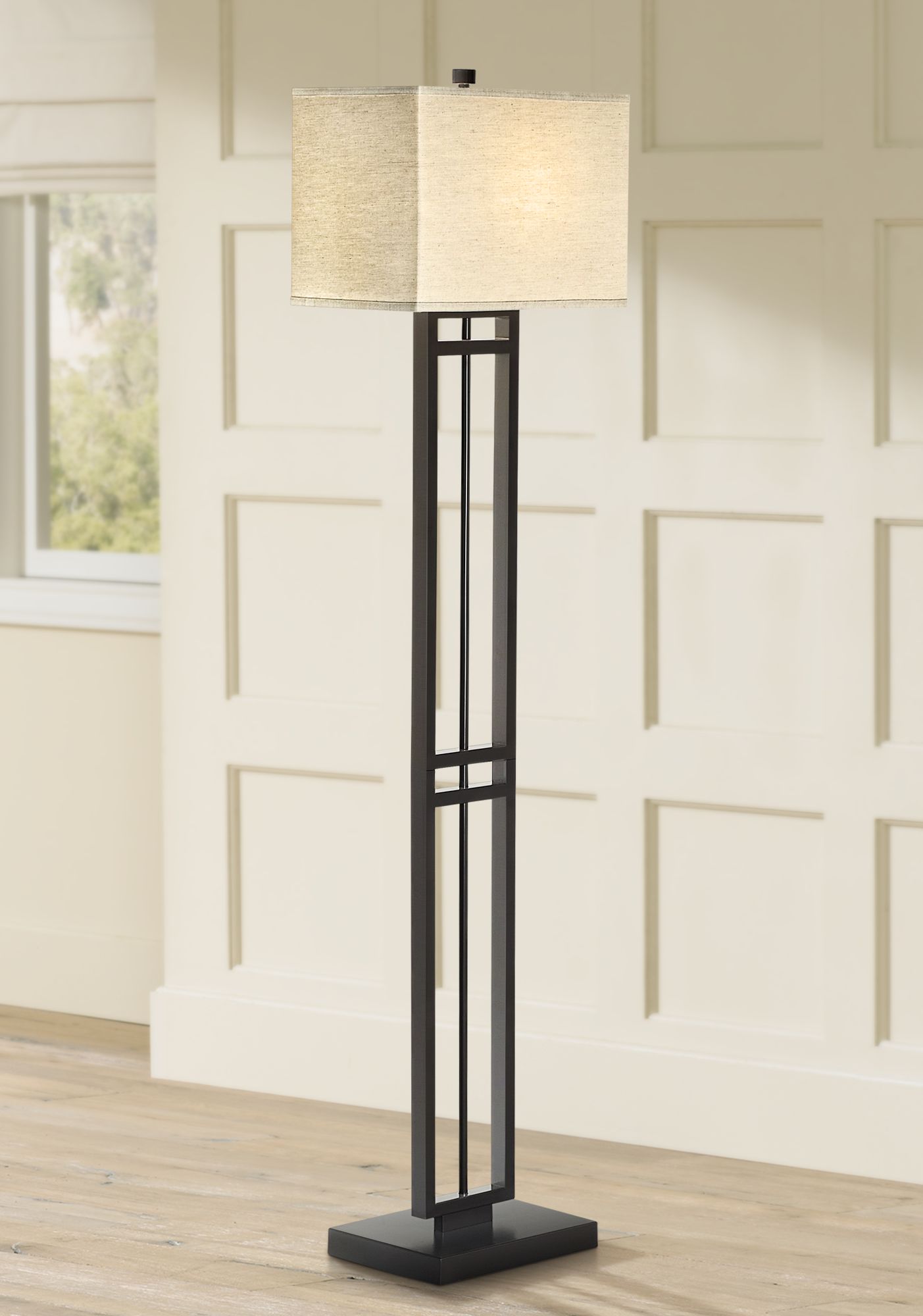 Central Loft Metal Bronze Floor Lamp