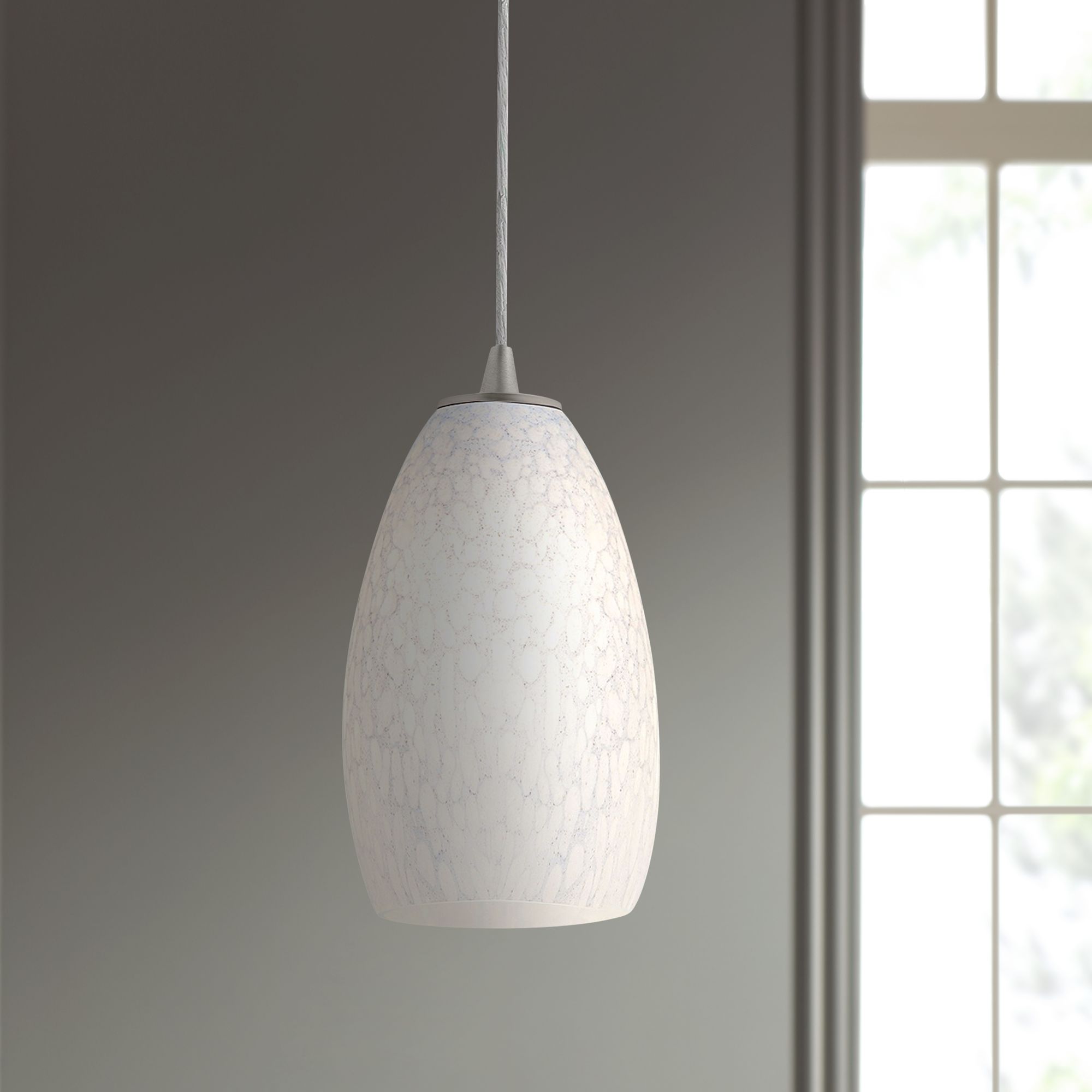 Access Lighting Sydney Brushed Steel - Stone Mini Pendant