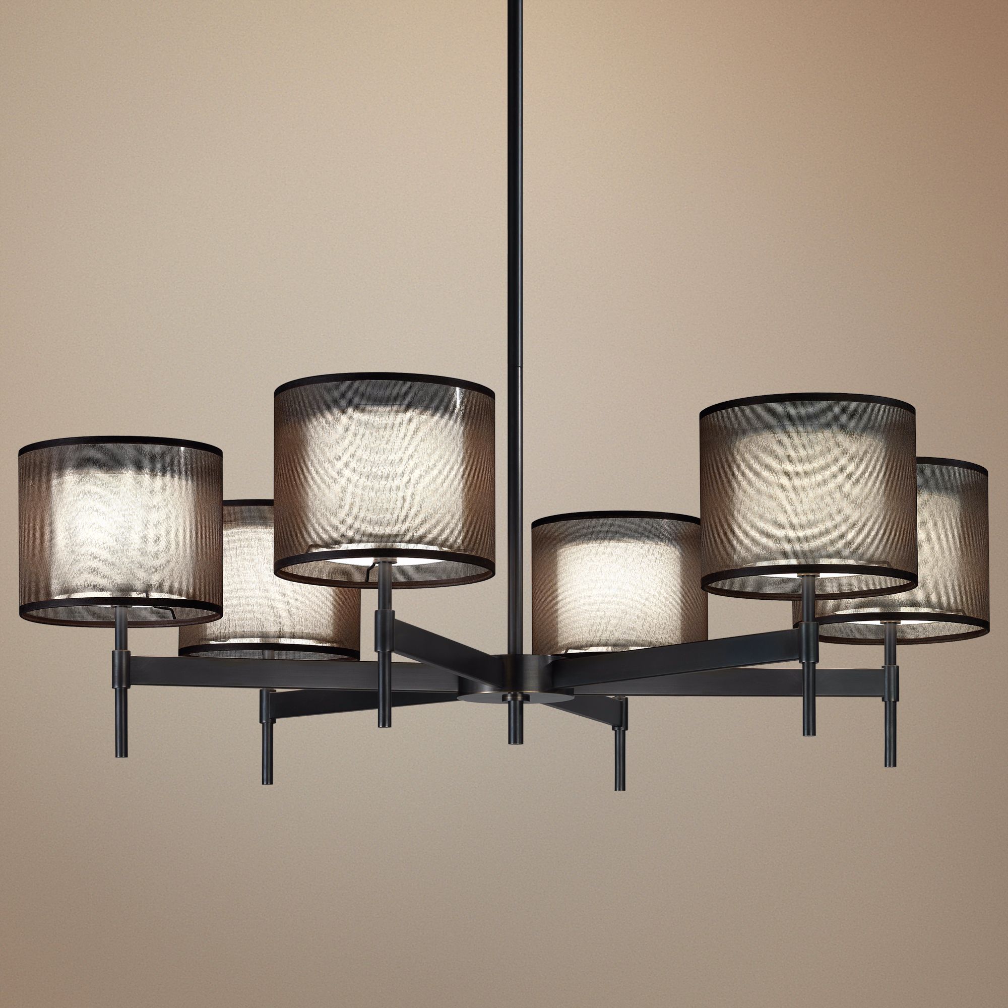 Robert Abbey Saturnia 40" Wide 6-Light Bronze Chandelier